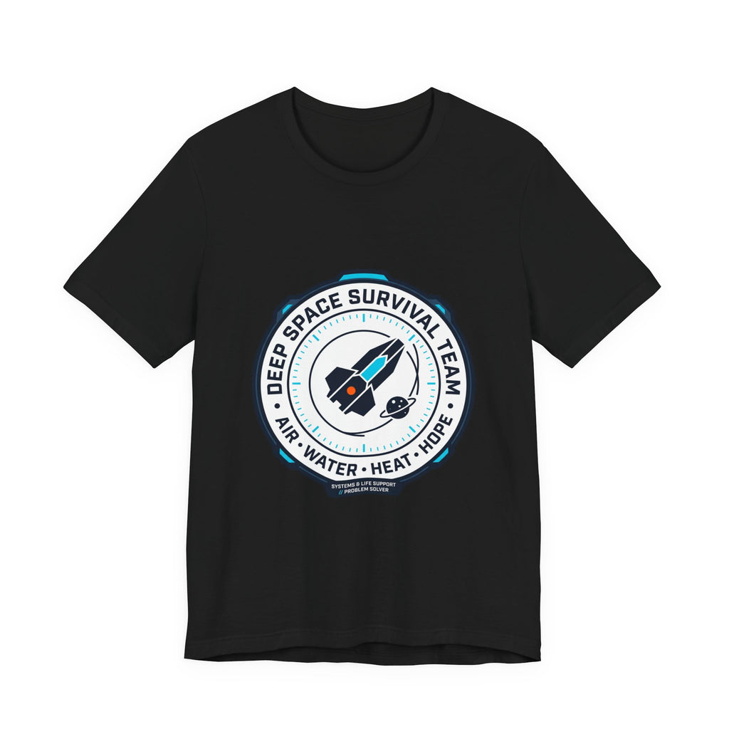 Deep Space Survival Team Tee | mission patch, hard sci‑fi exploration