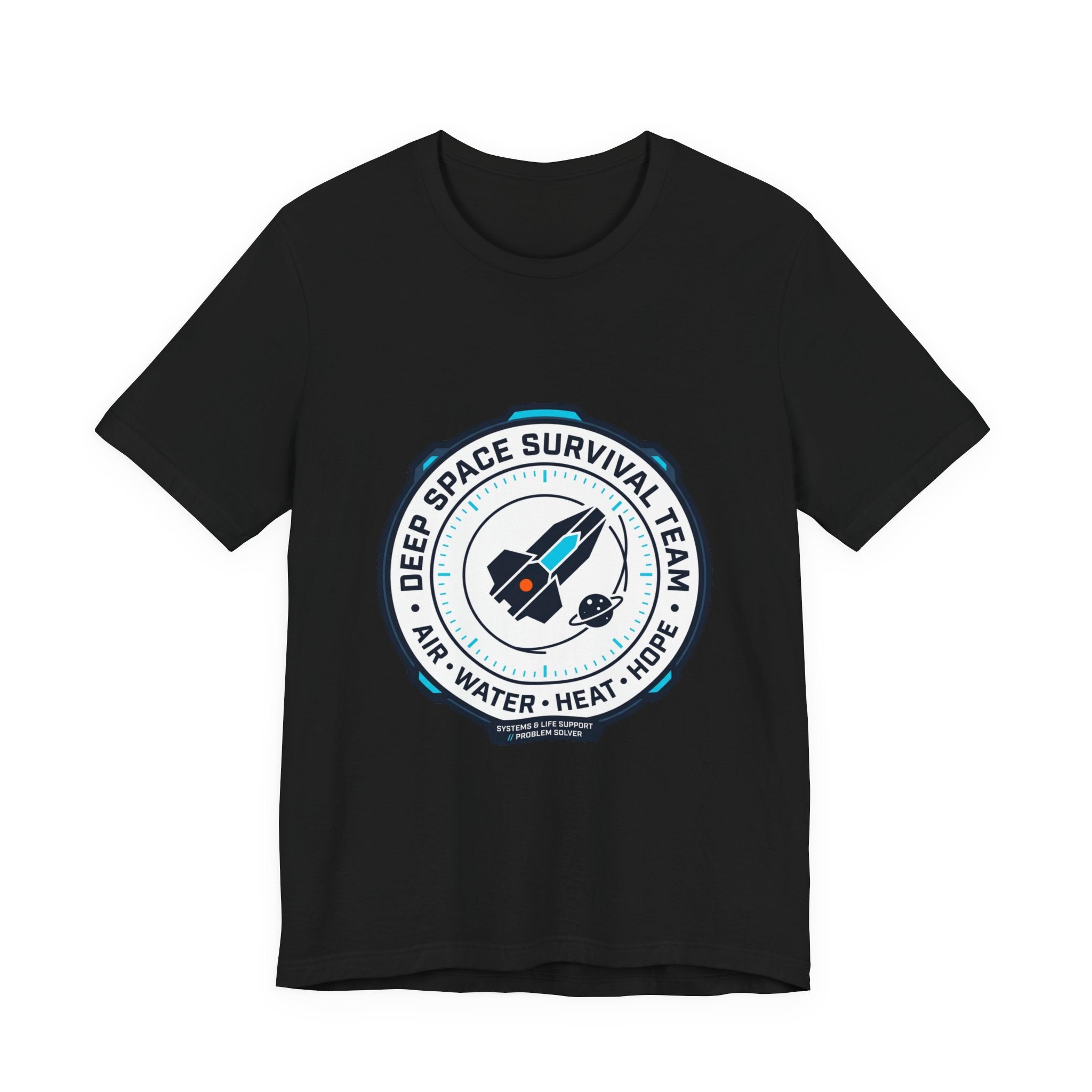 Deep Space Survival Team Tee | mission patch, hard sci‑fi exploration