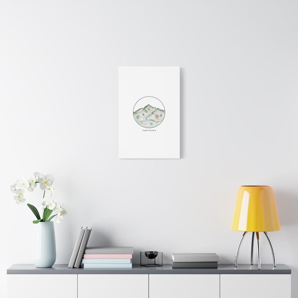 Topographic Contour Line Mountain Canvas, topographic map print | terrain poster
