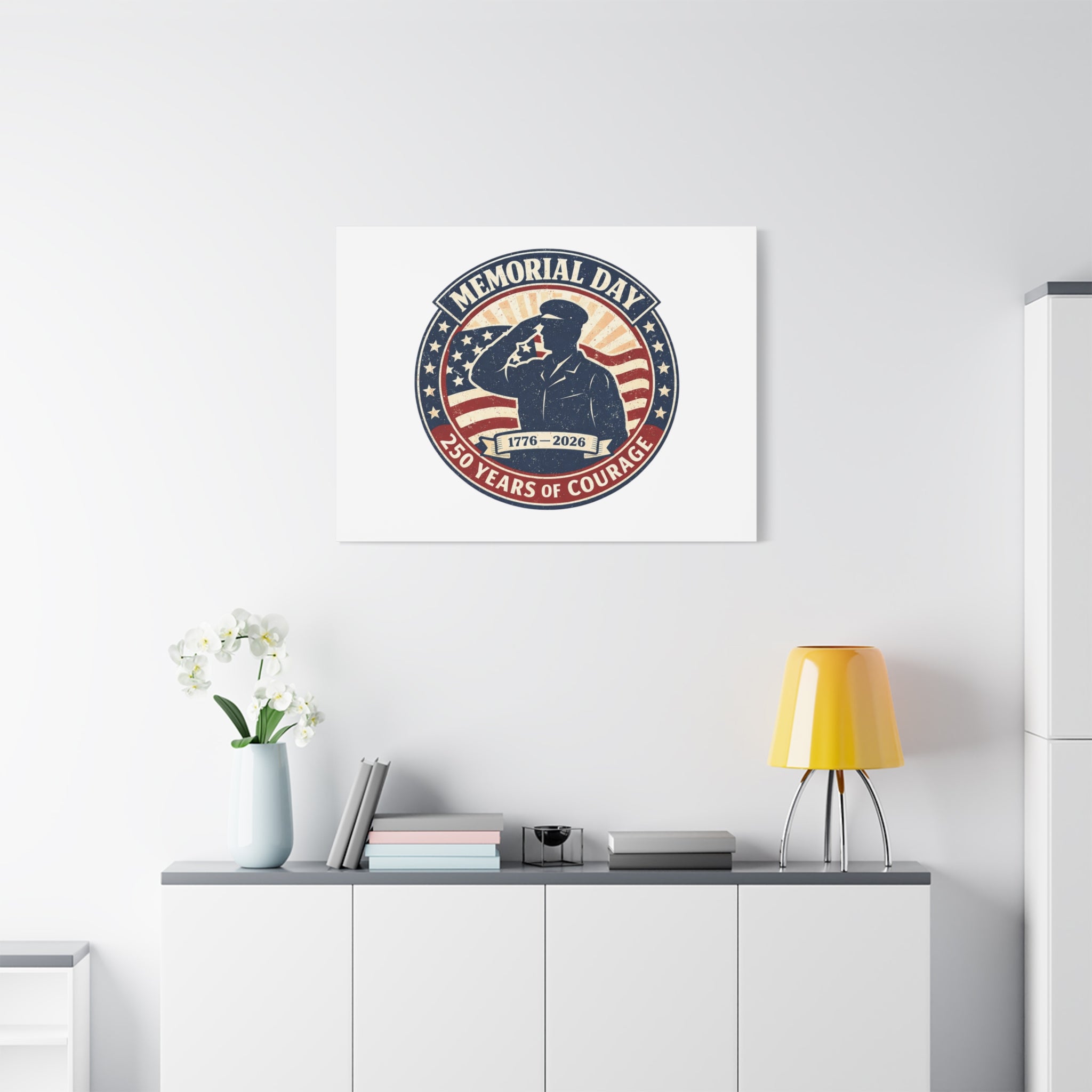 Memorial Day USA 250 Canvas, 1776–2026 Vintage Distressed Patriotic Print