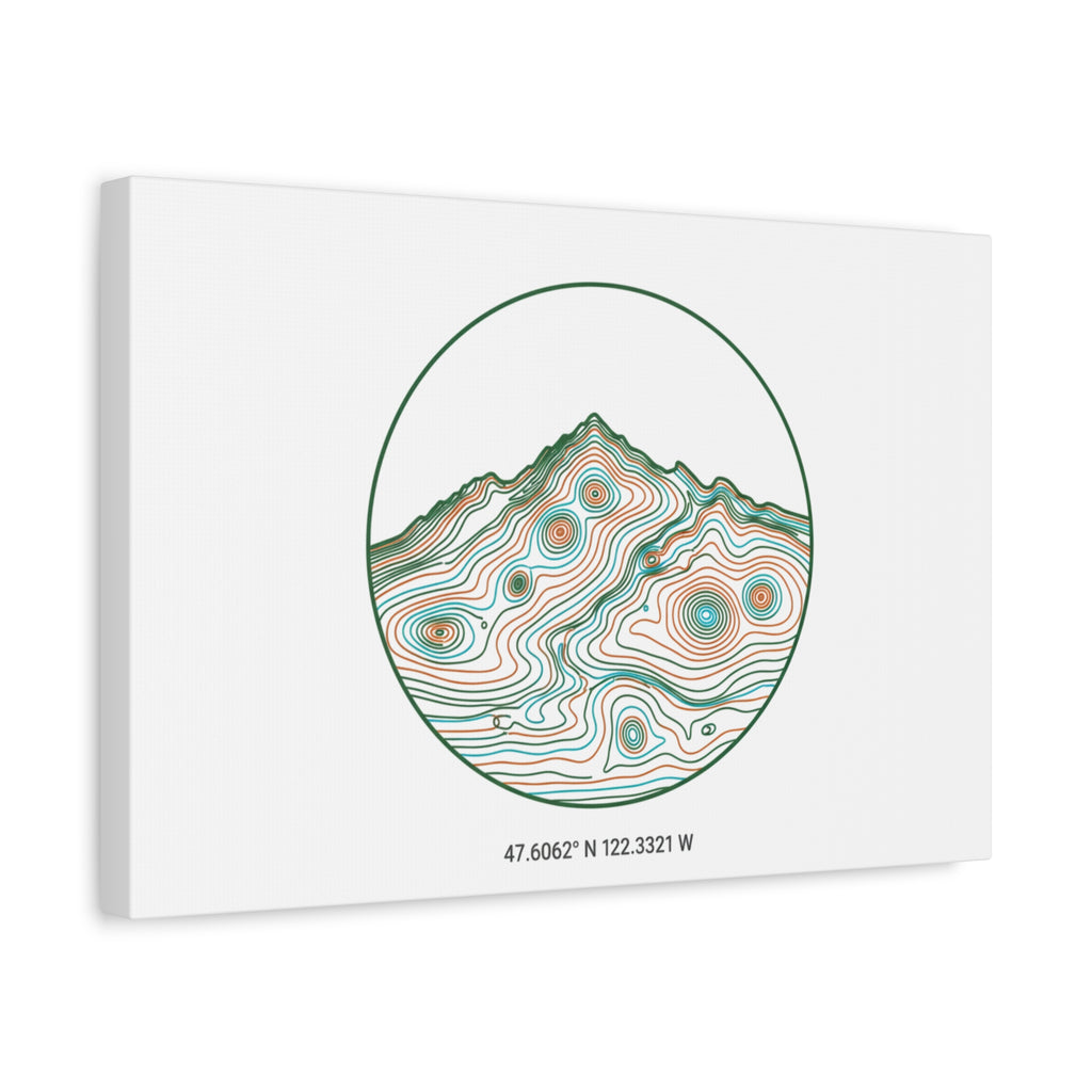 Topographic Contour Line Mountain Canvas, topographic map print | terrain poster