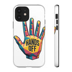 Hands Off Phone Case — Bold Geometric Palm Graphic