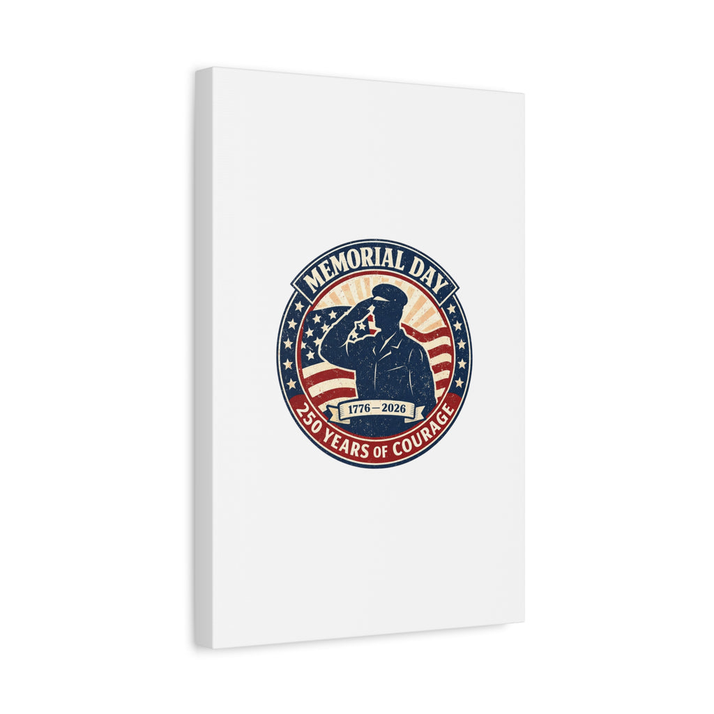 Memorial Day USA 250 Canvas, 1776–2026 Vintage Distressed Patriotic Print