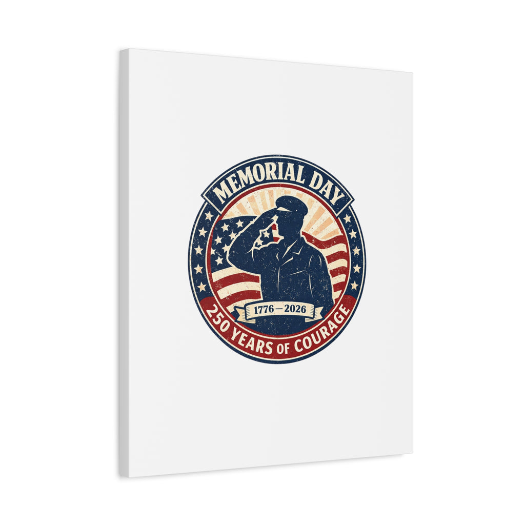 Memorial Day USA 250 Canvas, 1776–2026 Vintage Distressed Patriotic Print