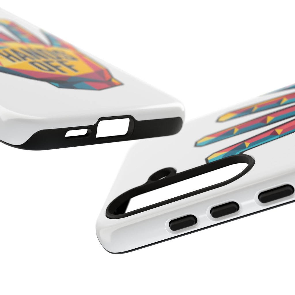 Hands Off Phone Case — Bold Geometric Palm Graphic