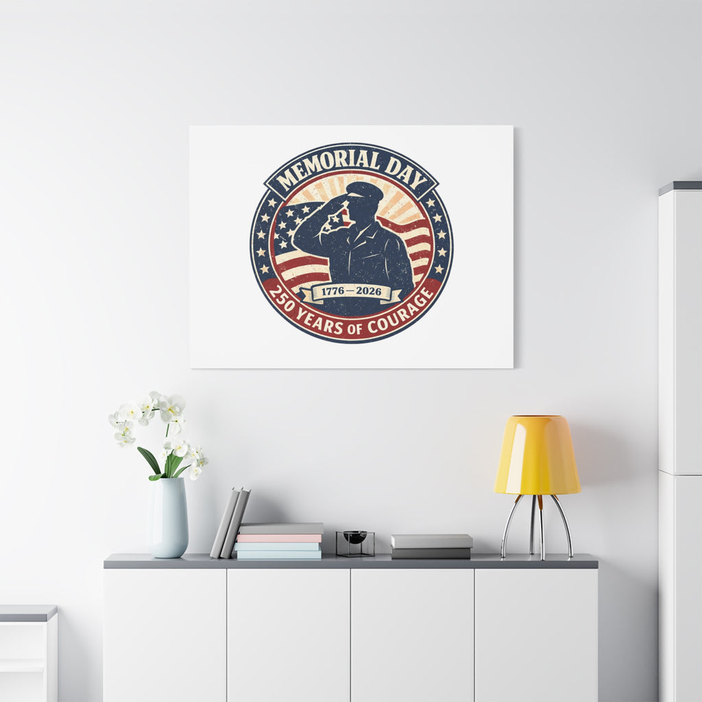 Memorial Day USA 250 Canvas, 1776–2026 Vintage Distressed Patriotic Print