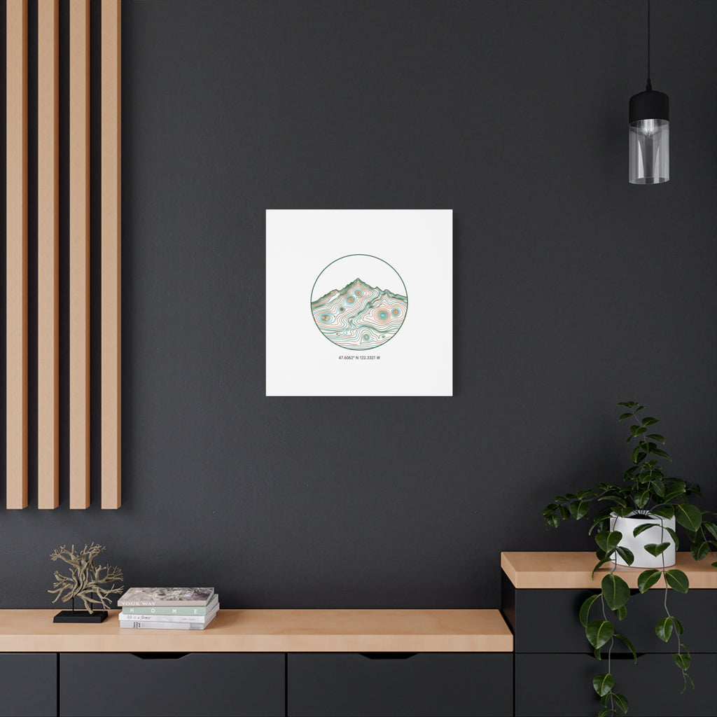 Topographic Contour Line Mountain Canvas, topographic map print | terrain poster