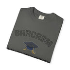 Sarcasm University T-Shirt — Funny Graduation Cap Tee for Grads & Students