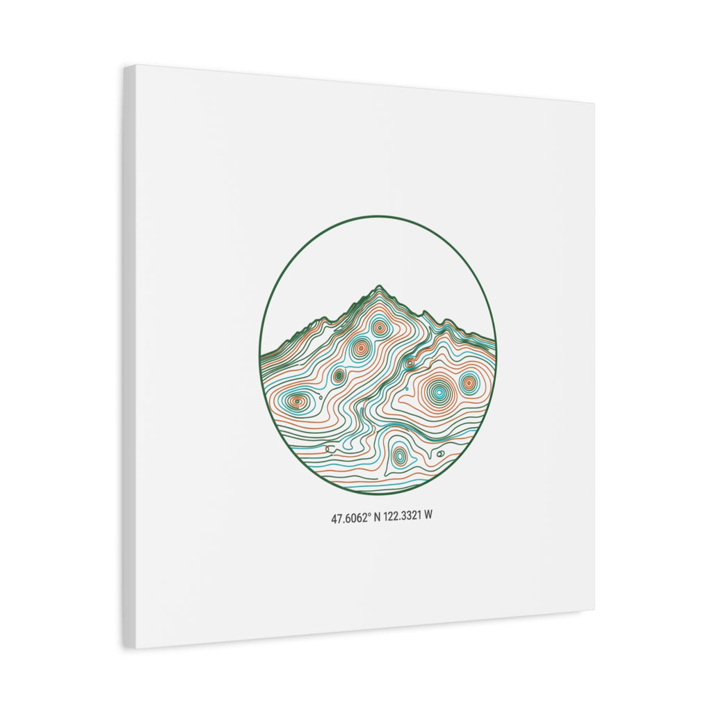 Topographic Contour Line Mountain Canvas, topographic map print | terrain poster