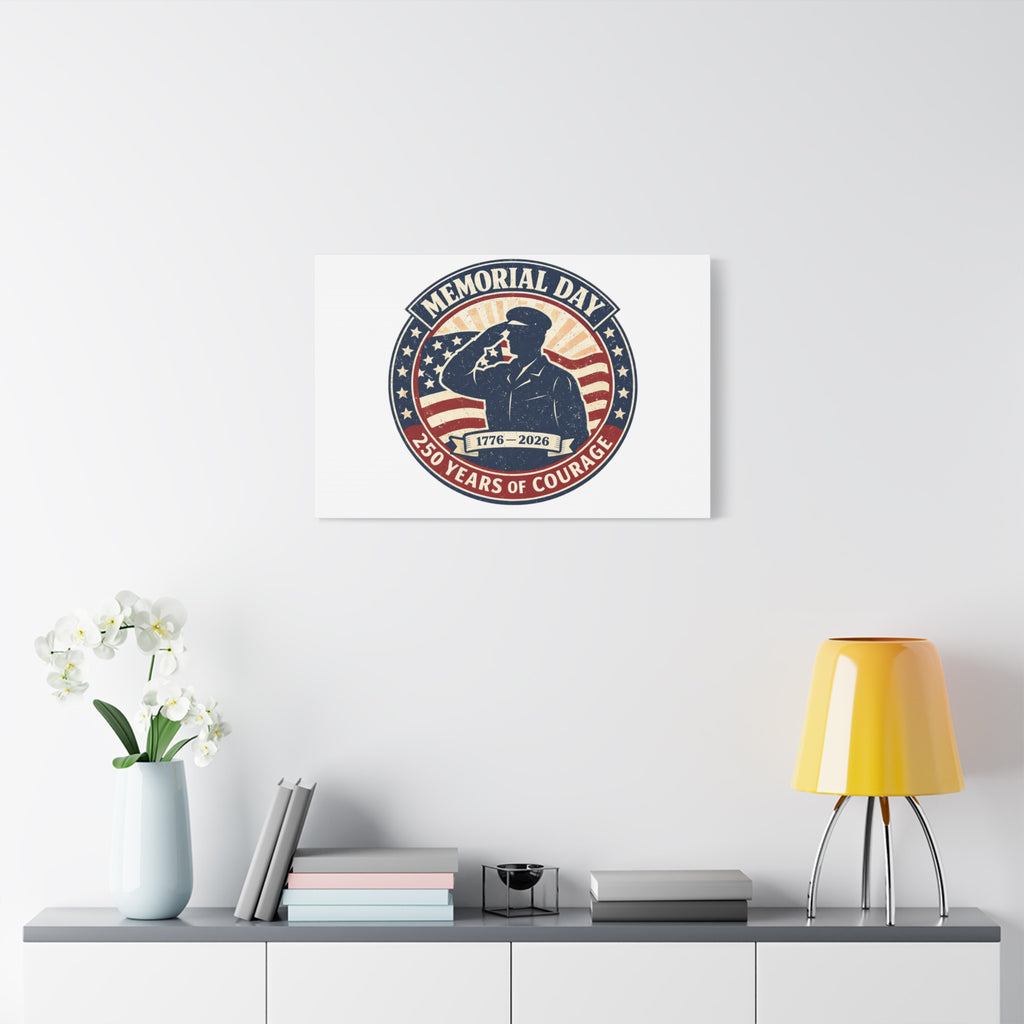 Memorial Day USA 250 Canvas, 1776–2026 Vintage Distressed Patriotic Print