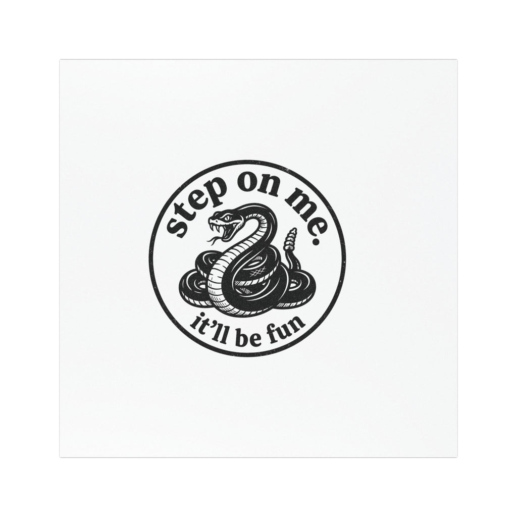 Car Magnet — "Step on Me, It'll Be Fun" Coiled Snake Decal