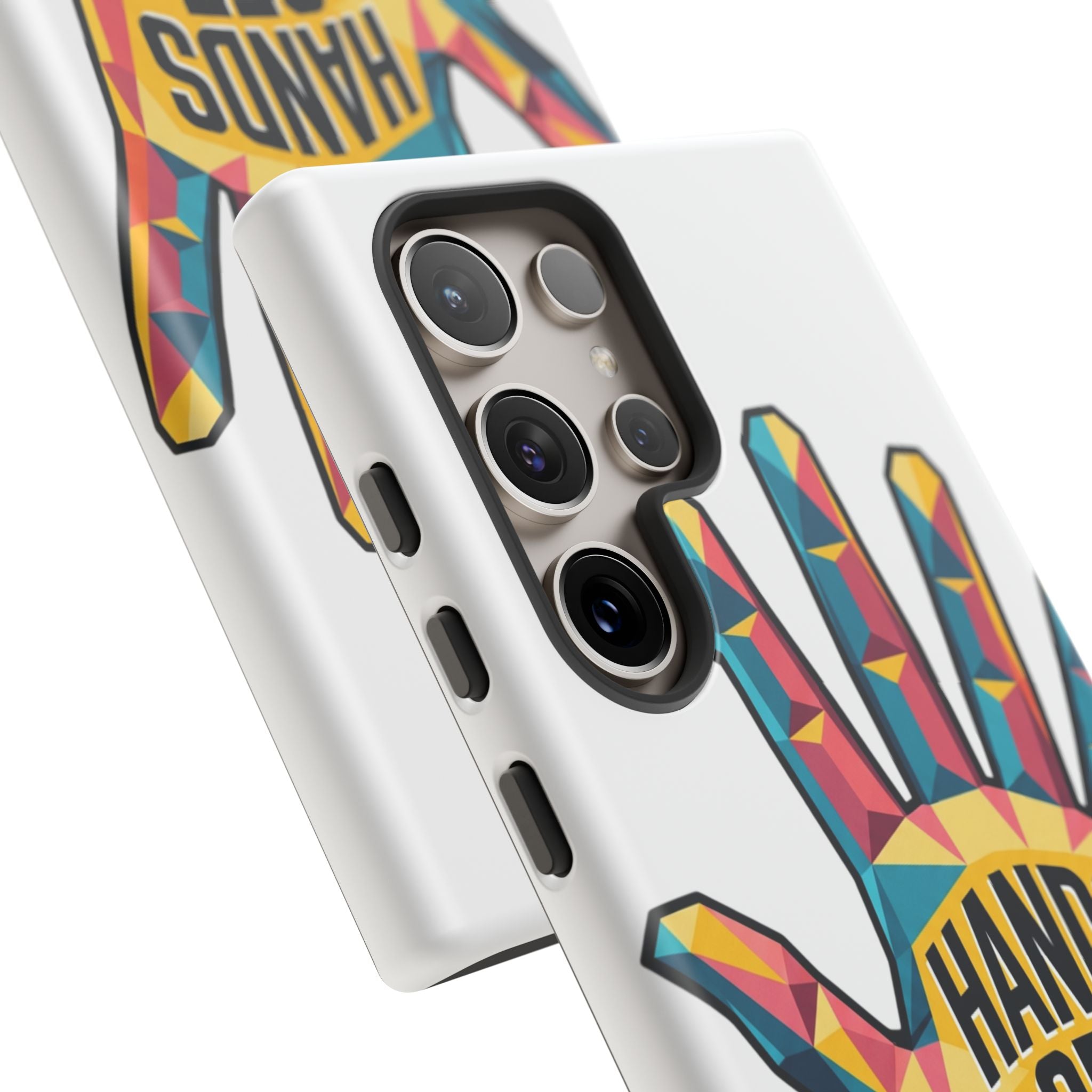 Hands Off Phone Case — Bold Geometric Palm Graphic