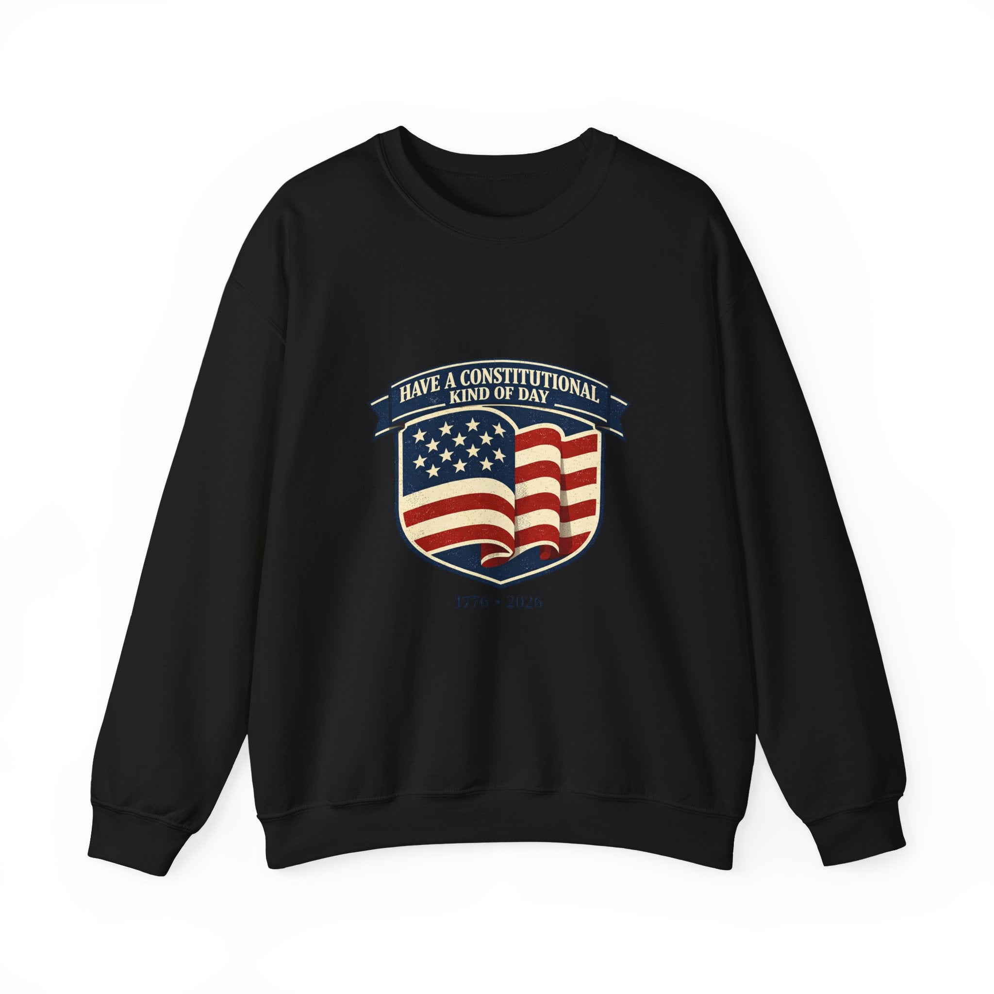 USA 250 Vintage Distressed Flag Crest Crewneck Sweatshirt | 1776–2026 Memorial Day