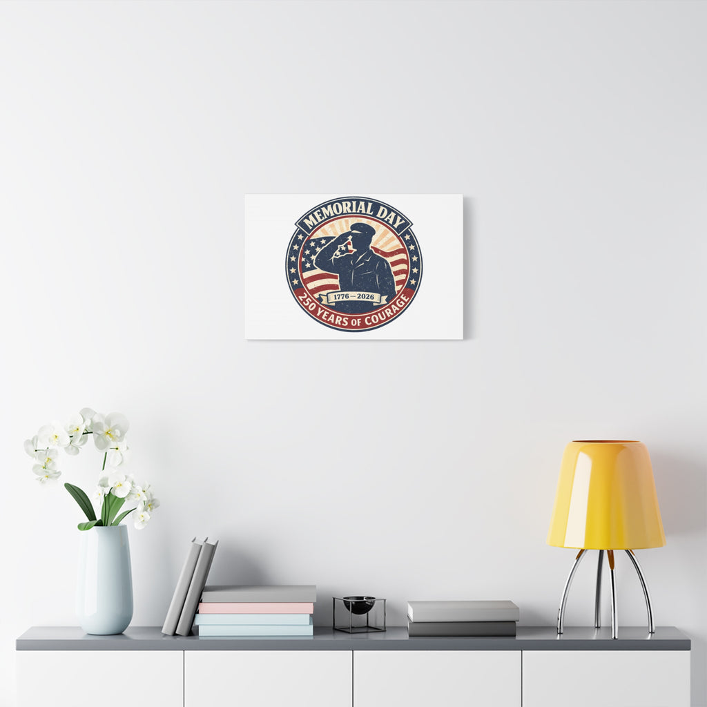 Memorial Day USA 250 Canvas, 1776–2026 Vintage Distressed Patriotic Print