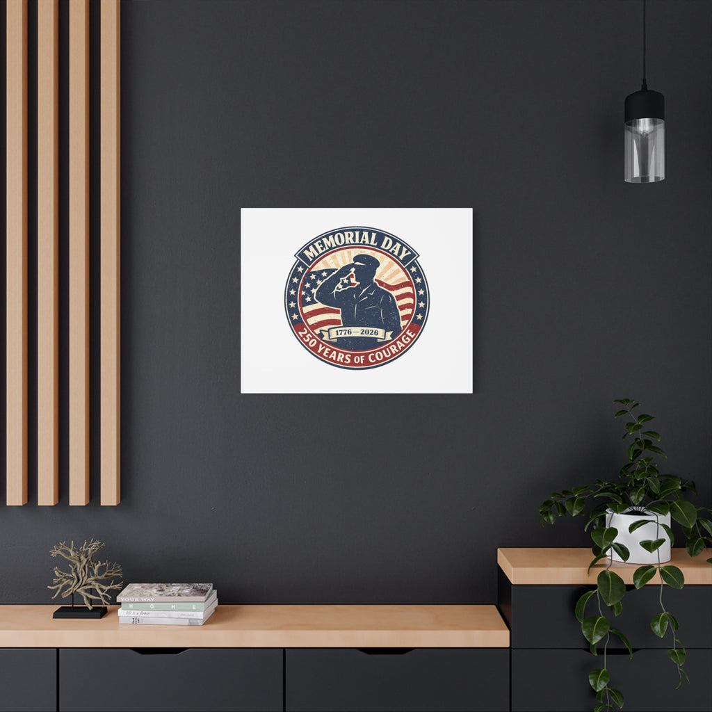 Memorial Day USA 250 Canvas, 1776–2026 Vintage Distressed Patriotic Print