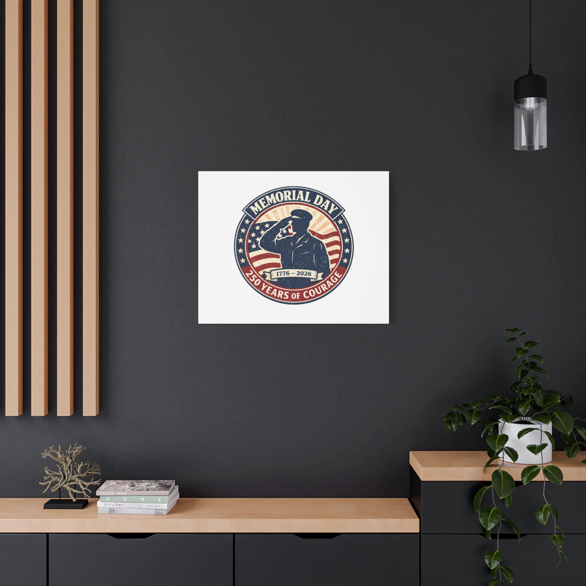 Memorial Day USA 250 Canvas, 1776–2026 Vintage Distressed Patriotic Print