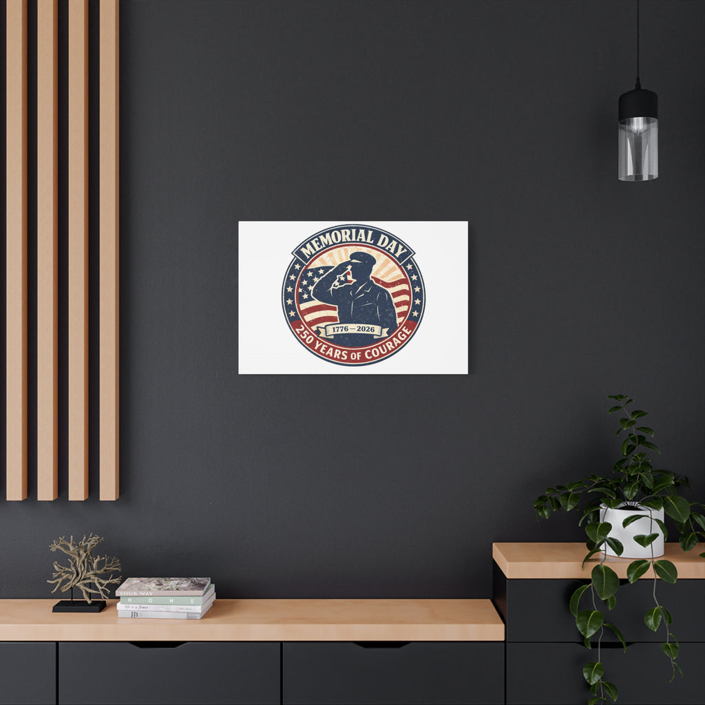 Memorial Day USA 250 Canvas, 1776–2026 Vintage Distressed Patriotic Print