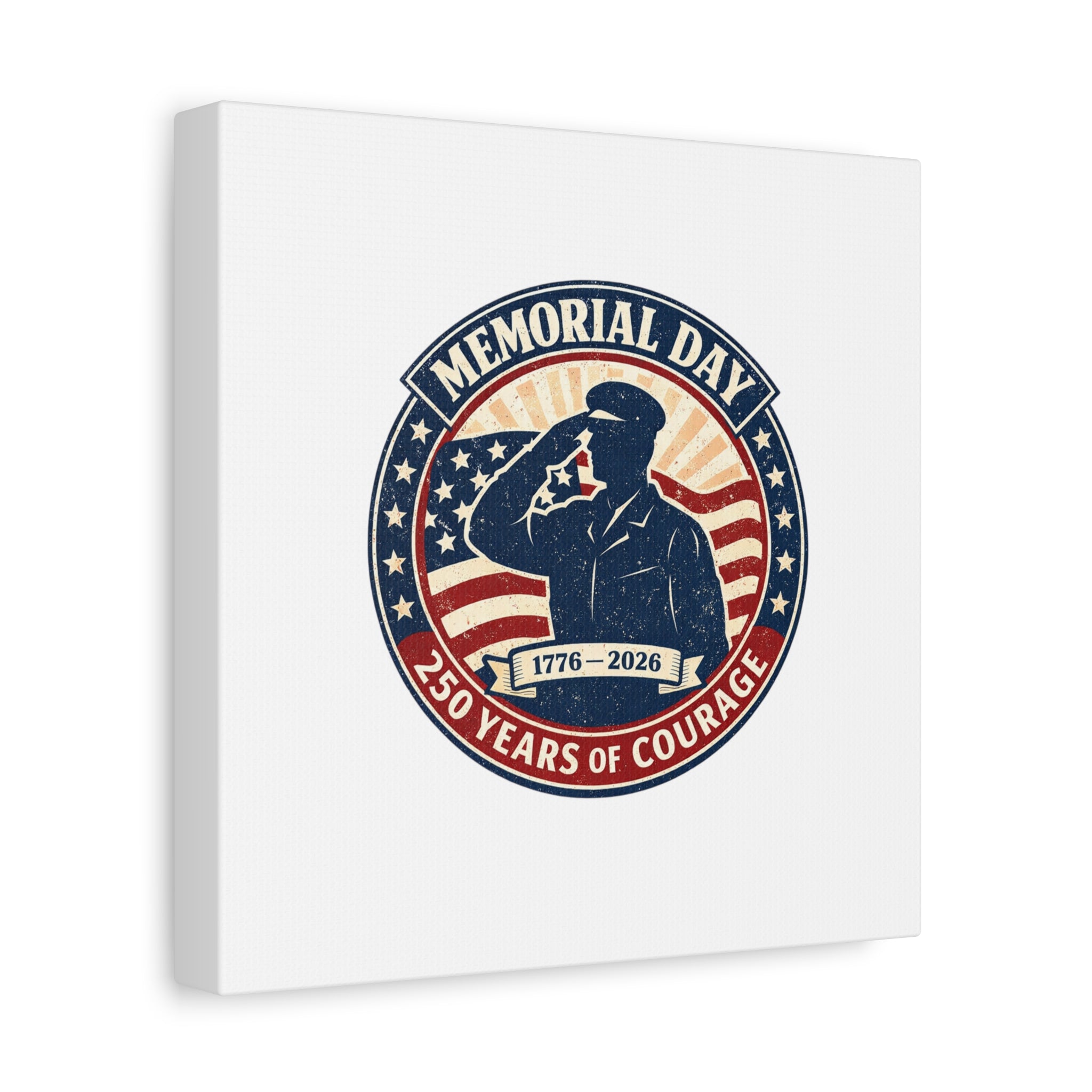Memorial Day USA 250 Canvas, 1776–2026 Vintage Distressed Patriotic Print