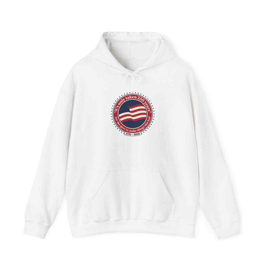 USA 250 Vintage Distressed Seal Hoodie | 1776–2026 Memorial Day Americana
