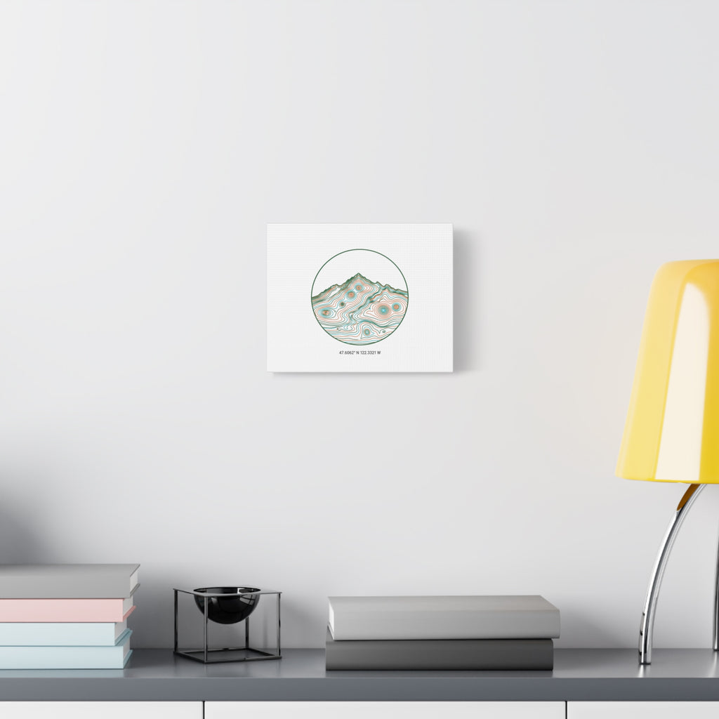Topographic Contour Line Mountain Canvas, topographic map print | terrain poster