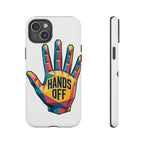Hands Off Phone Case — Bold Geometric Palm Graphic