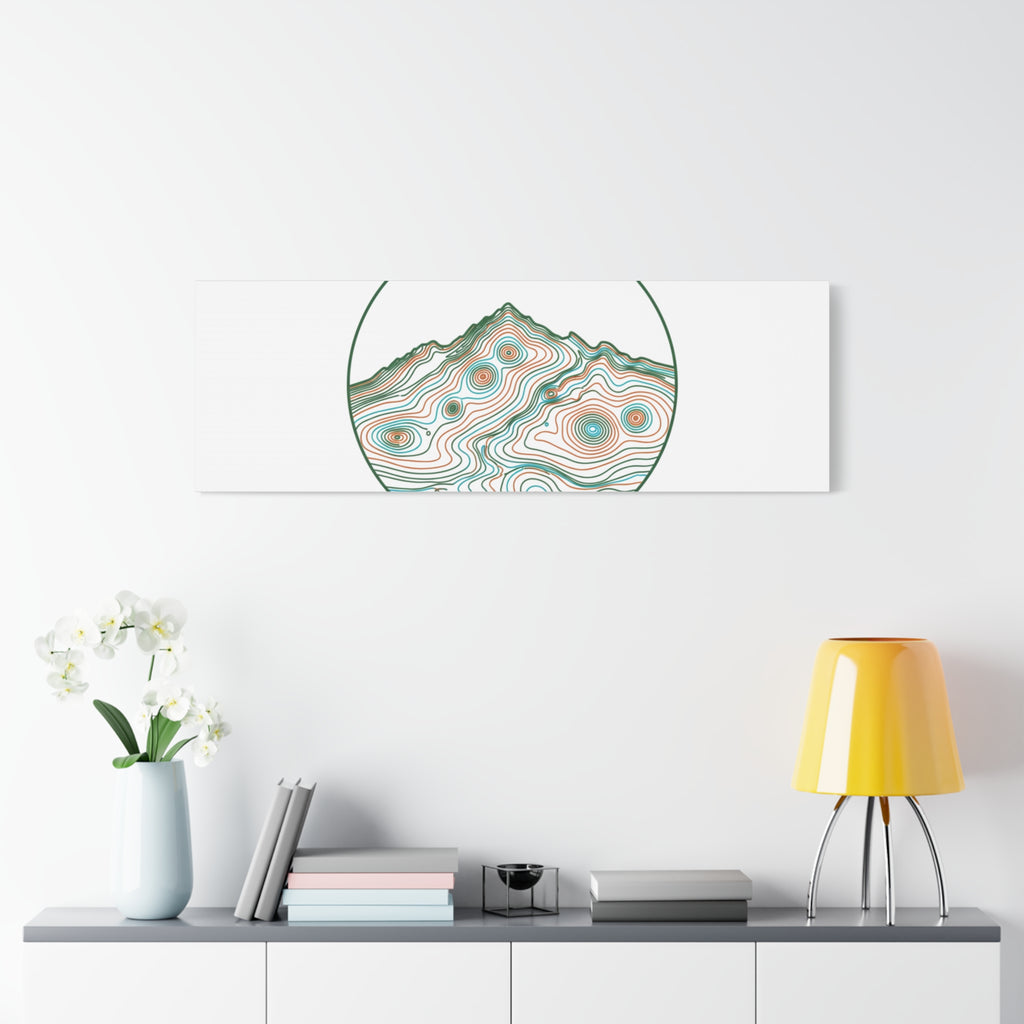 Topographic Contour Line Mountain Canvas, topographic map print | terrain poster