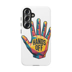 Hands Off Phone Case — Bold Geometric Palm Graphic