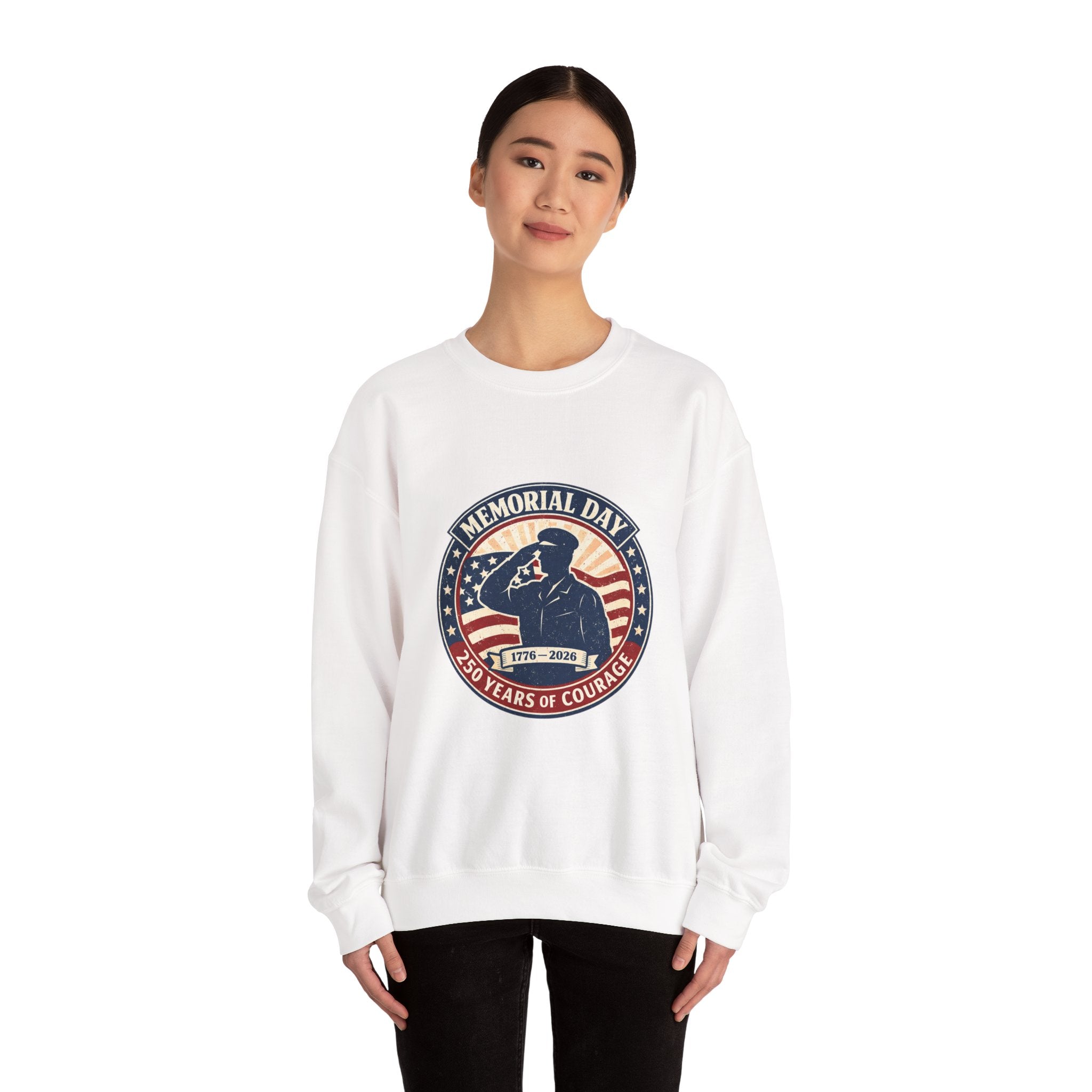 Memorial Day USA 250 Crewneck Sweatshirt | 1776–2026 Vintage Distressed Patriotic