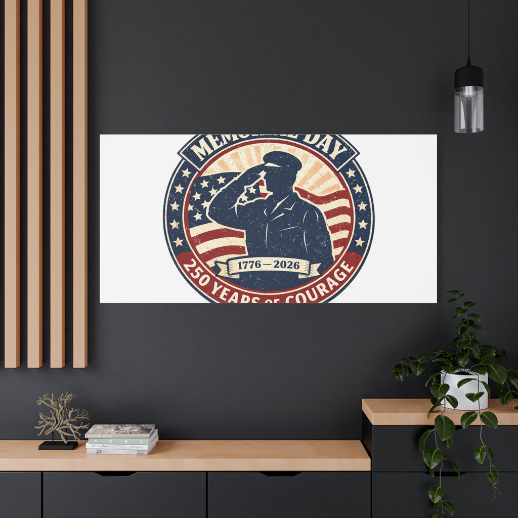 Memorial Day USA 250 Canvas, 1776–2026 Vintage Distressed Patriotic Print