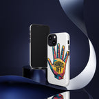 Hands Off Phone Case — Bold Geometric Palm Graphic