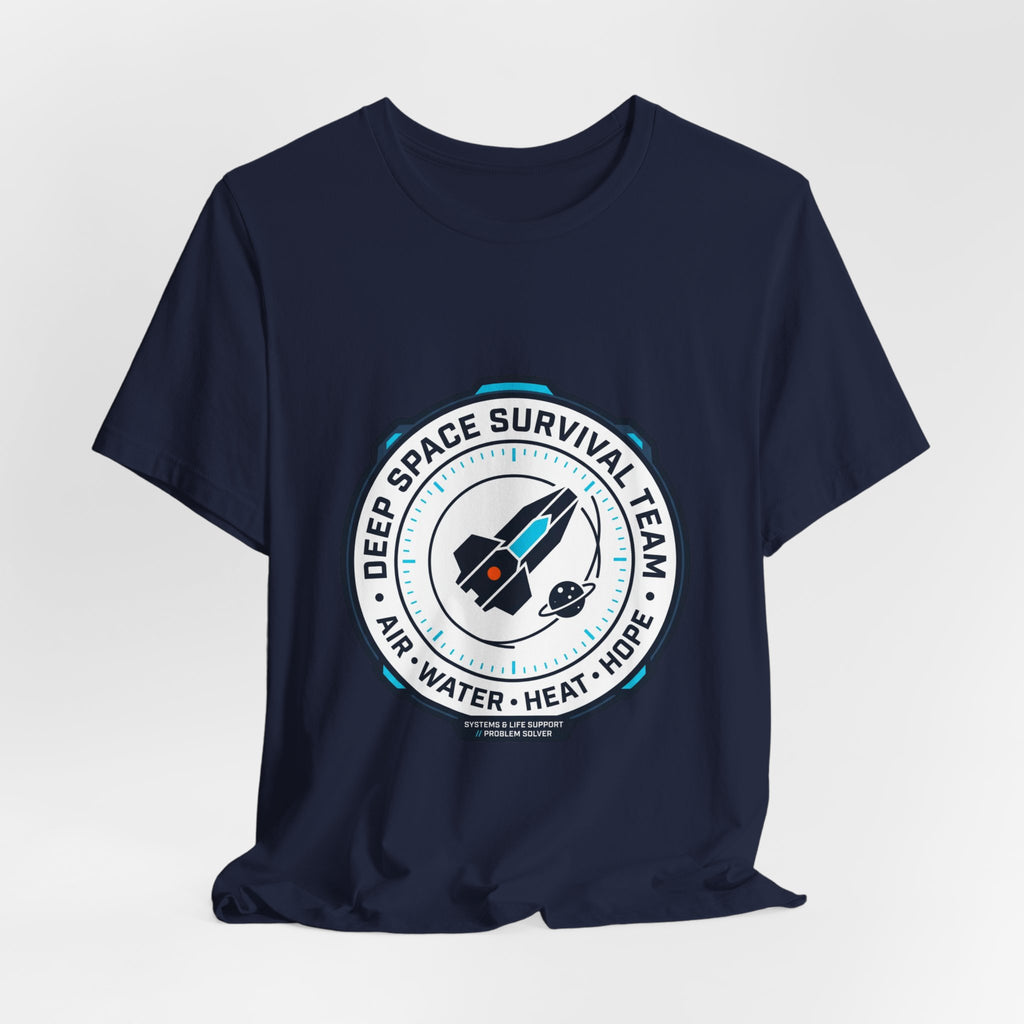 Deep Space Survival Team Tee | mission patch, hard sci‑fi exploration