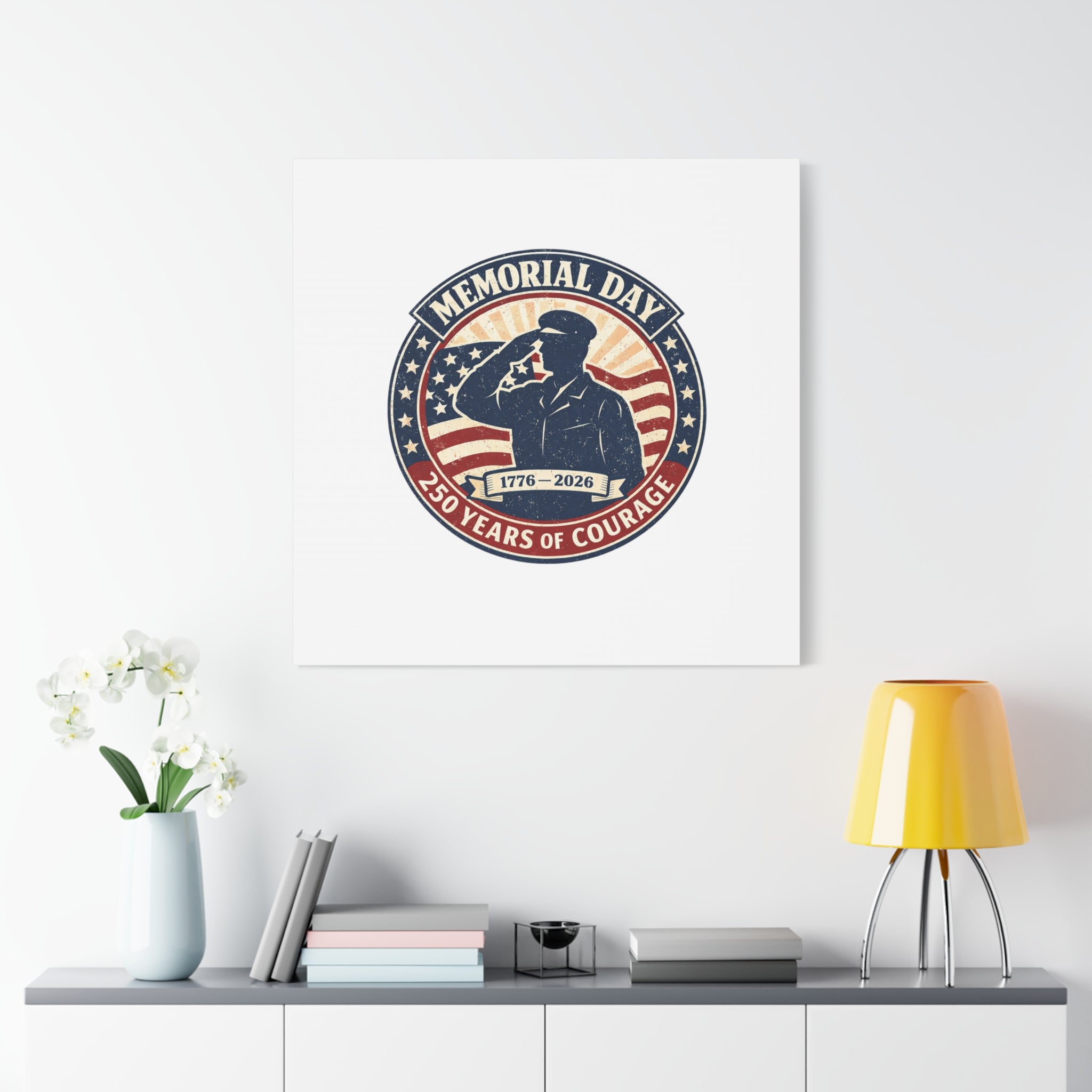 Memorial Day USA 250 Canvas, 1776–2026 Vintage Distressed Patriotic Print