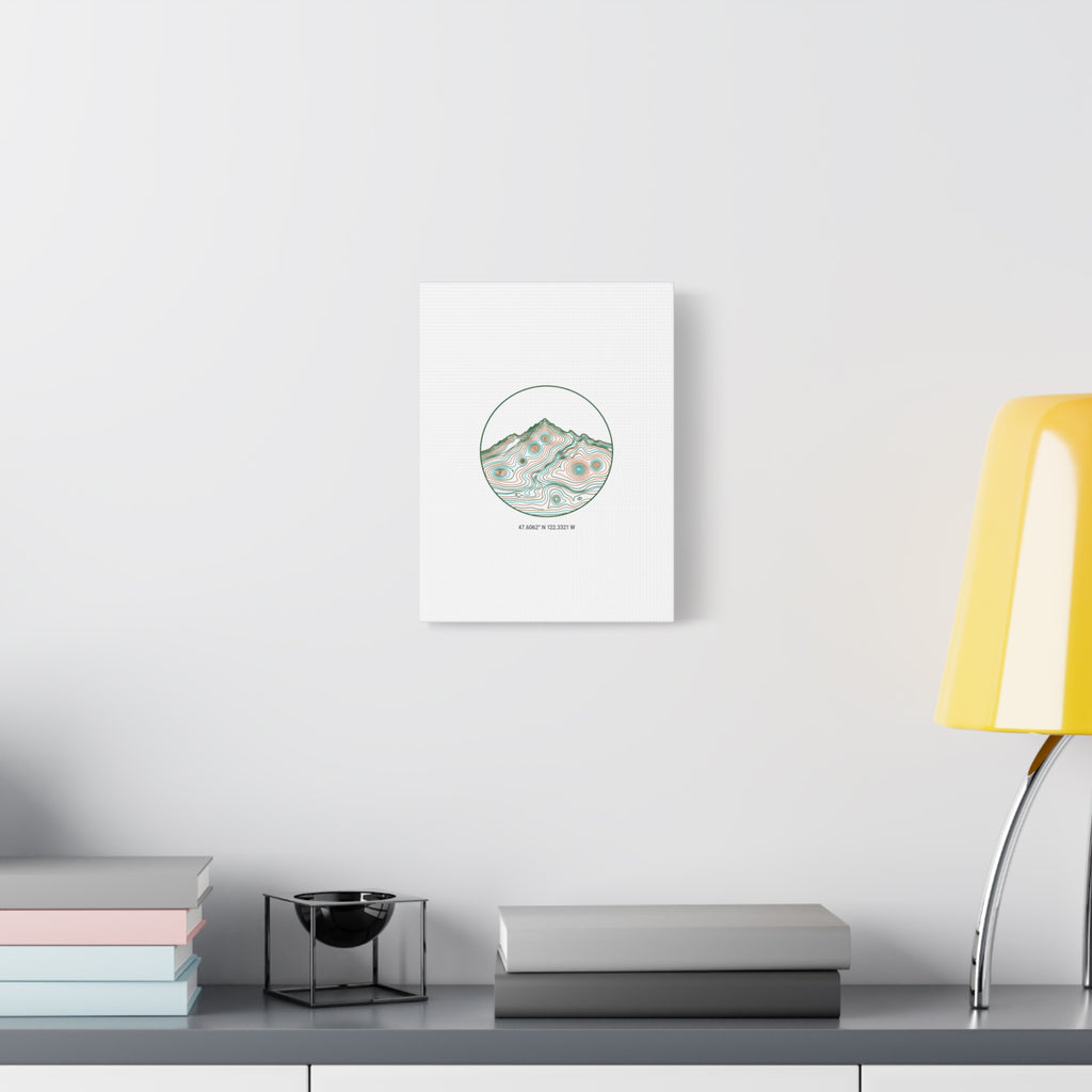 Topographic Contour Line Mountain Canvas, topographic map print | terrain poster