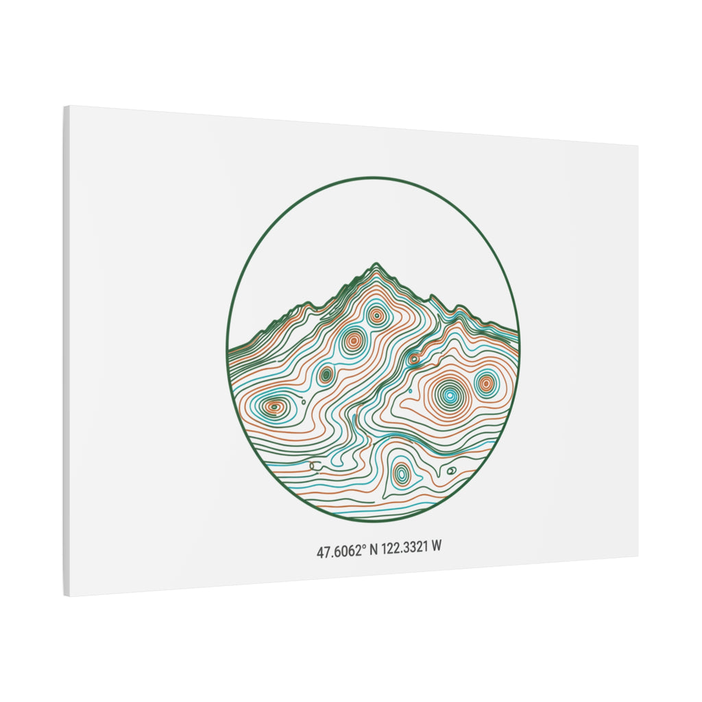 Topographic Contour Line Mountain Canvas, topographic map print | terrain poster