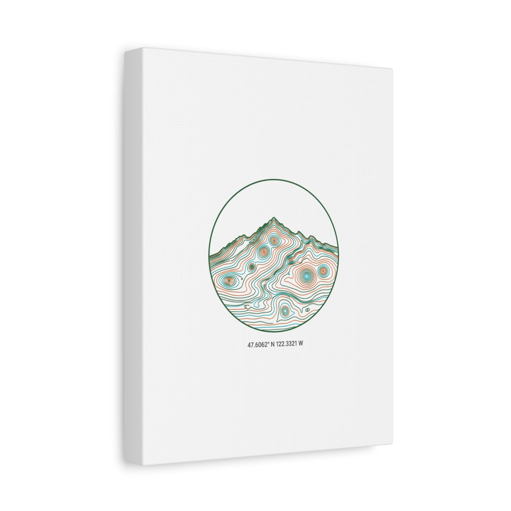 Topographic Contour Line Mountain Canvas, topographic map print | terrain poster