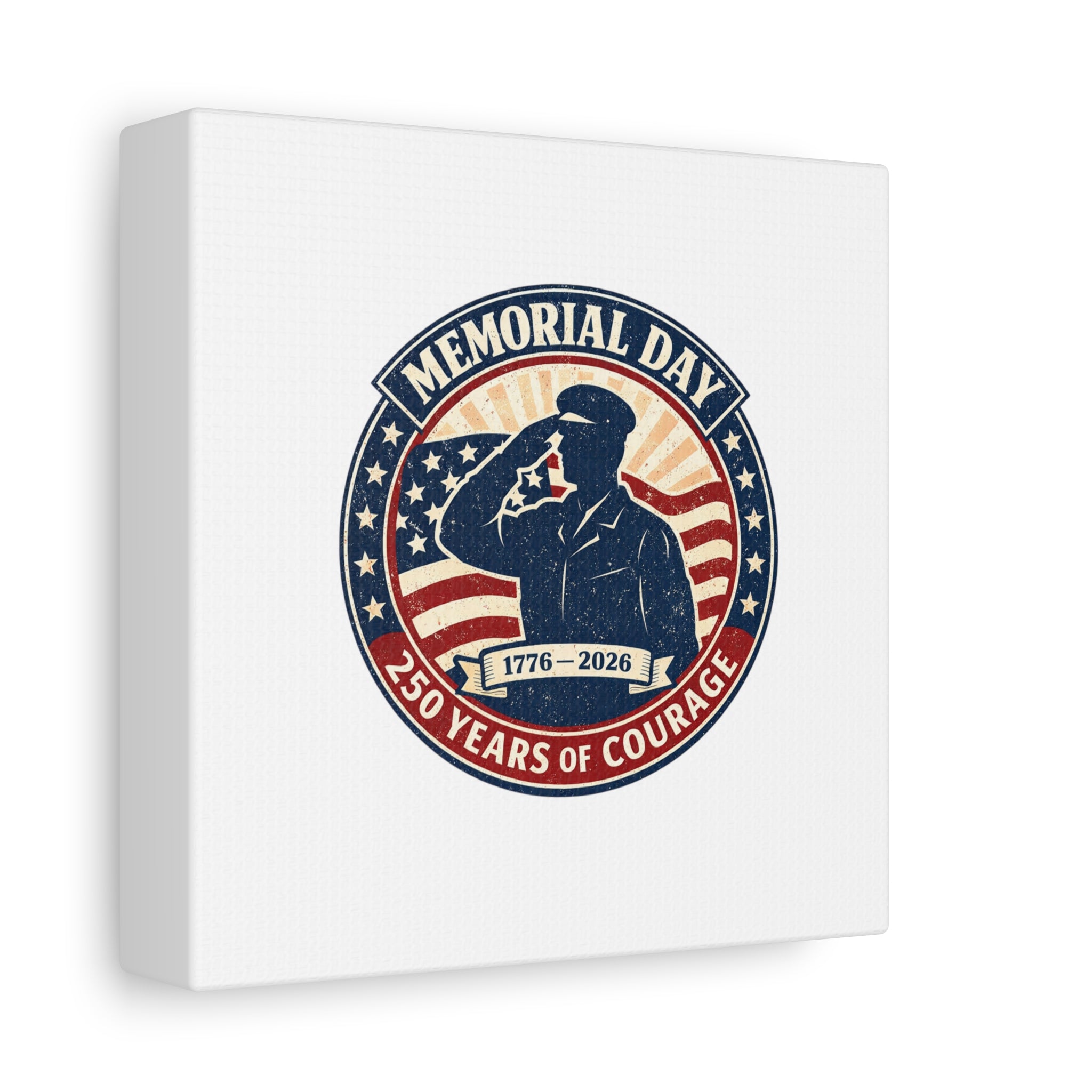 Memorial Day USA 250 Canvas, 1776–2026 Vintage Distressed Patriotic Print