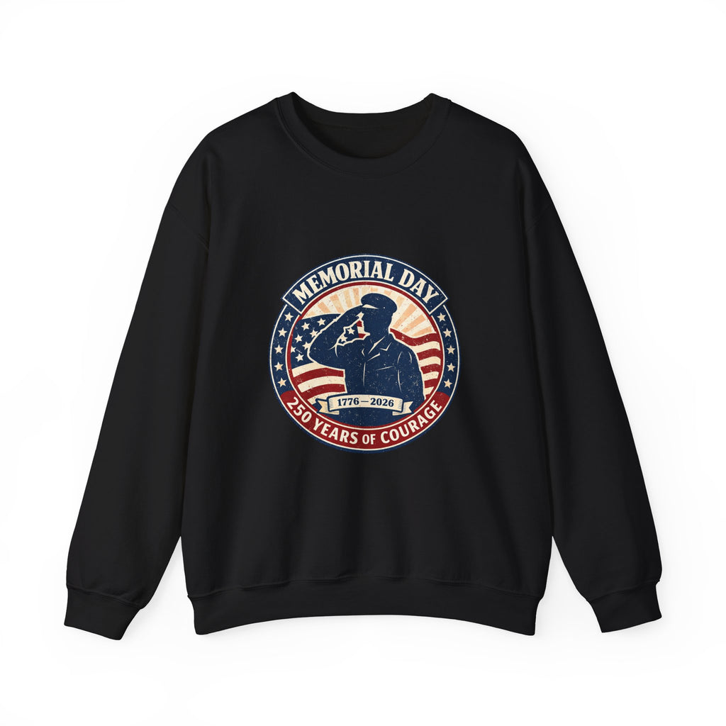 Memorial Day USA 250 Crewneck Sweatshirt | 1776–2026 Vintage Distressed Patriotic