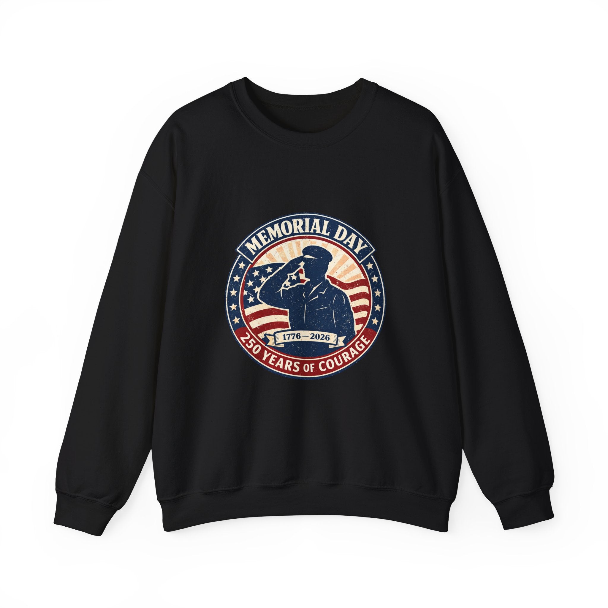 Memorial Day USA 250 Crewneck Sweatshirt | 1776–2026 Vintage Distressed Patriotic