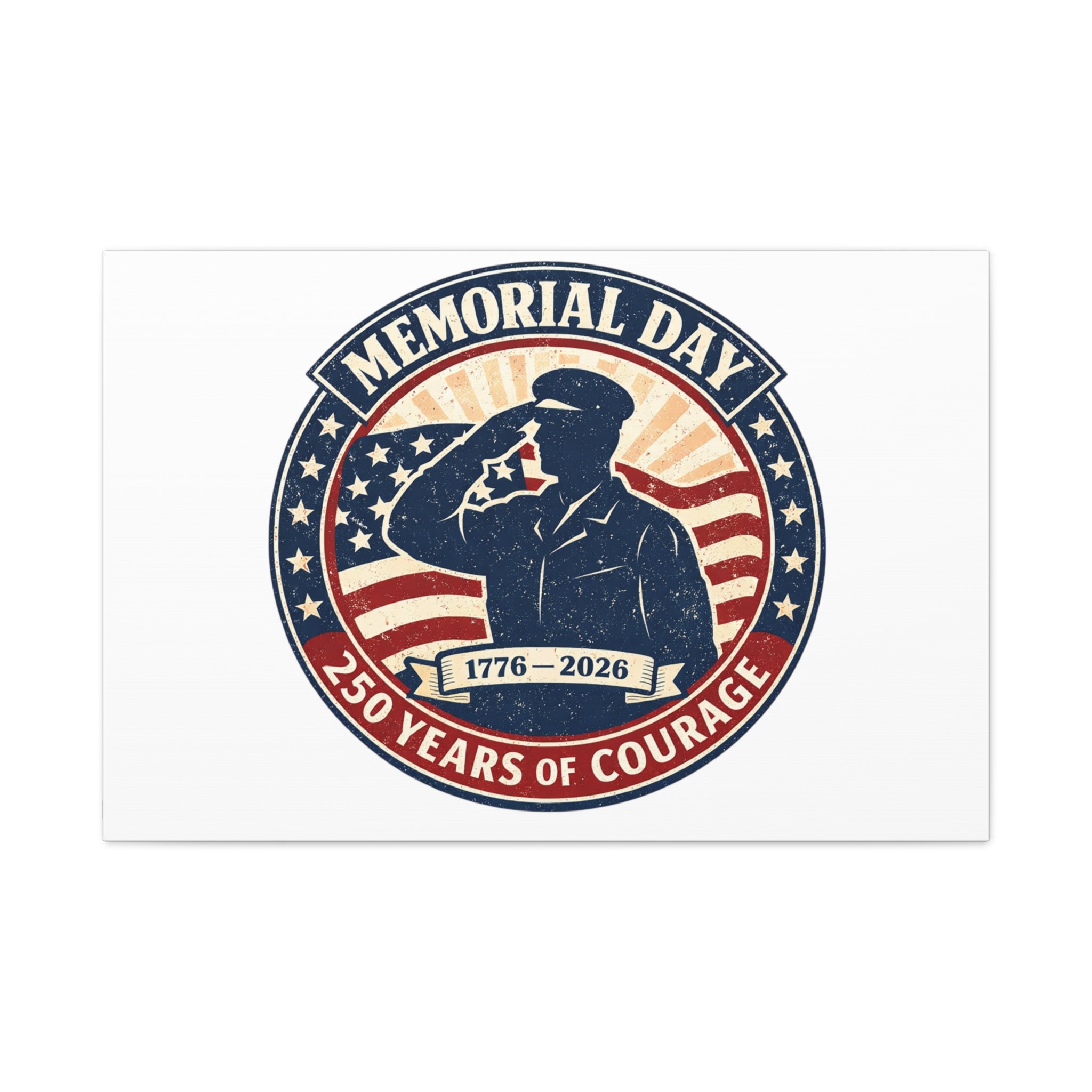 Memorial Day USA 250 Canvas, 1776–2026 Vintage Distressed Patriotic Print