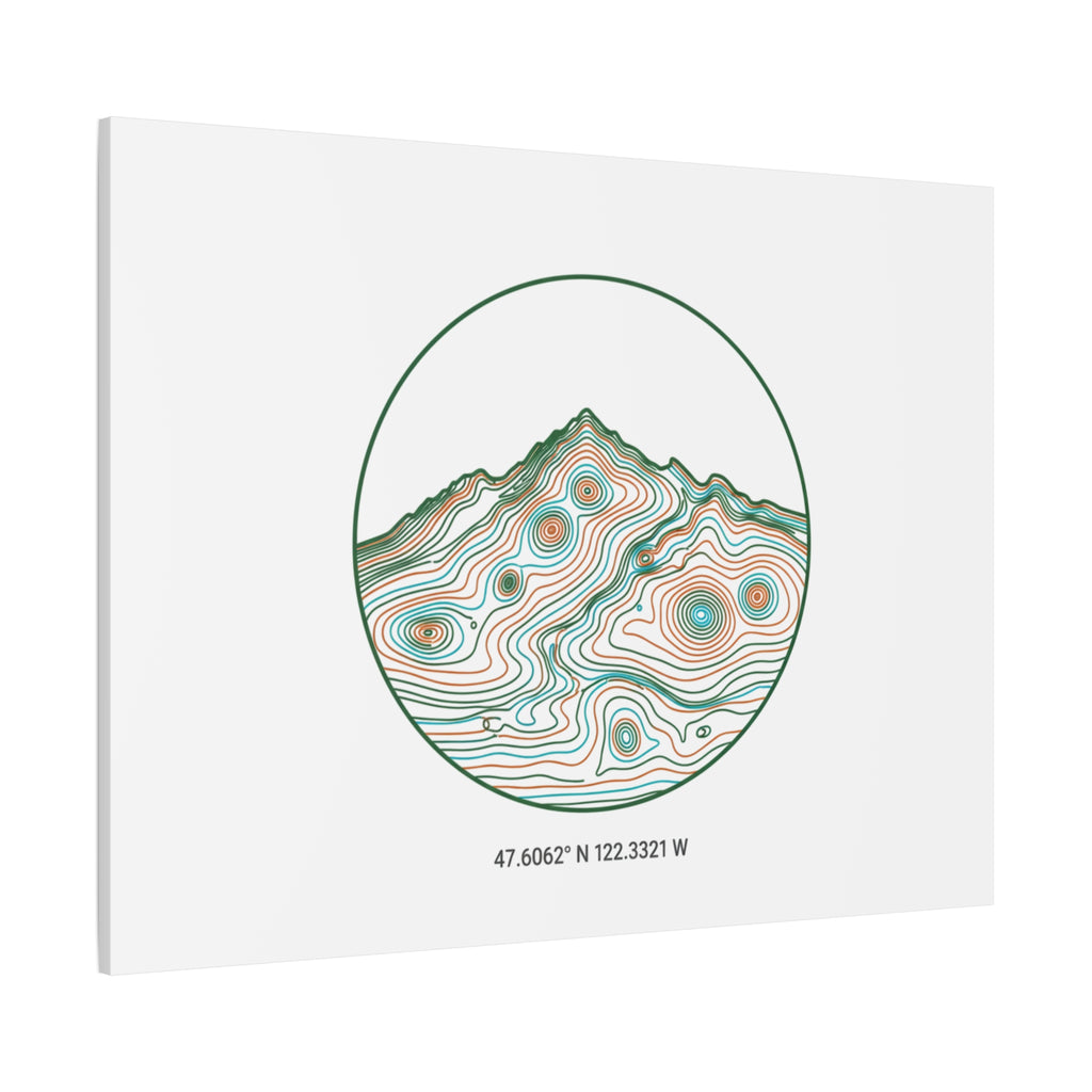 Topographic Contour Line Mountain Canvas, topographic map print | terrain poster