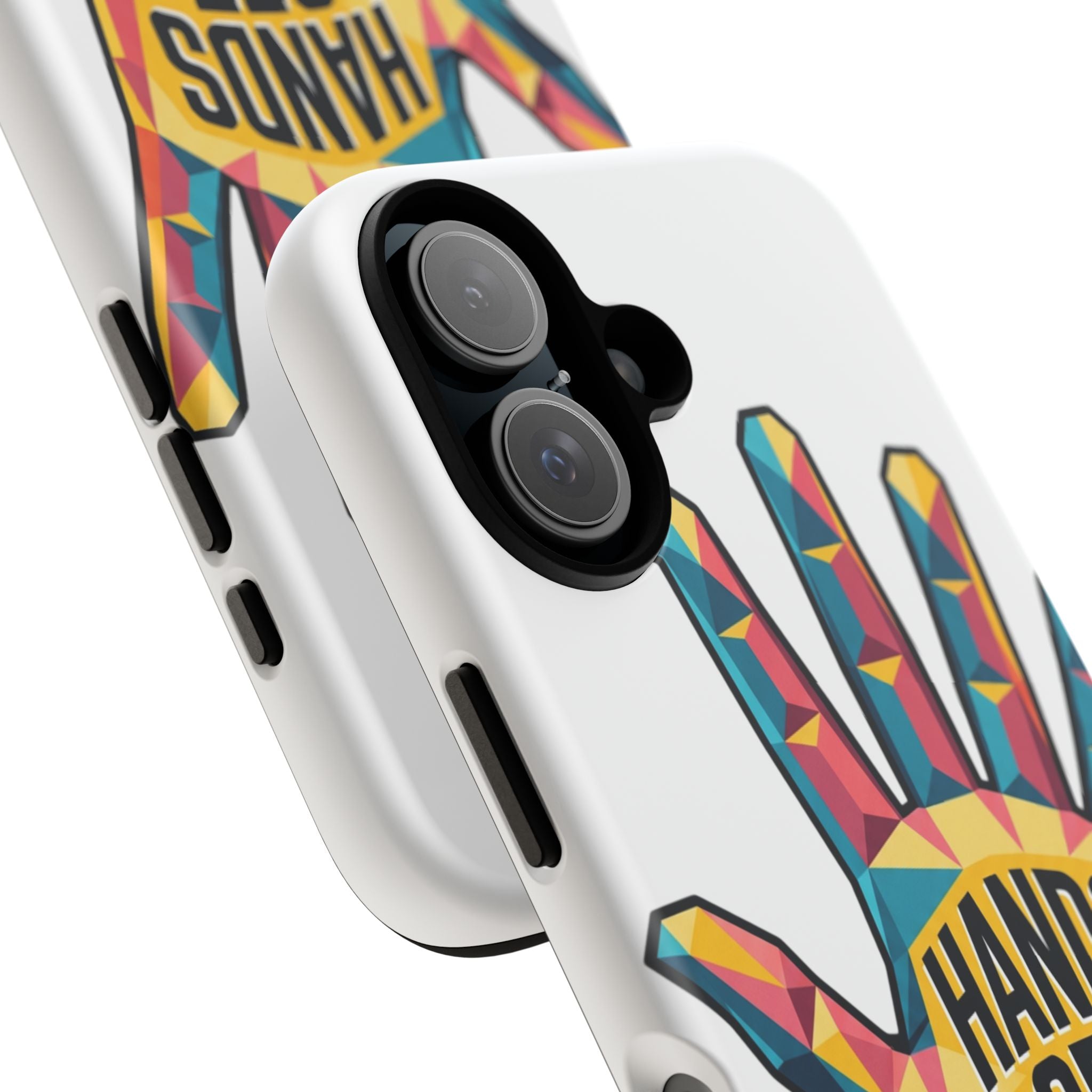 Hands Off Phone Case — Bold Geometric Palm Graphic