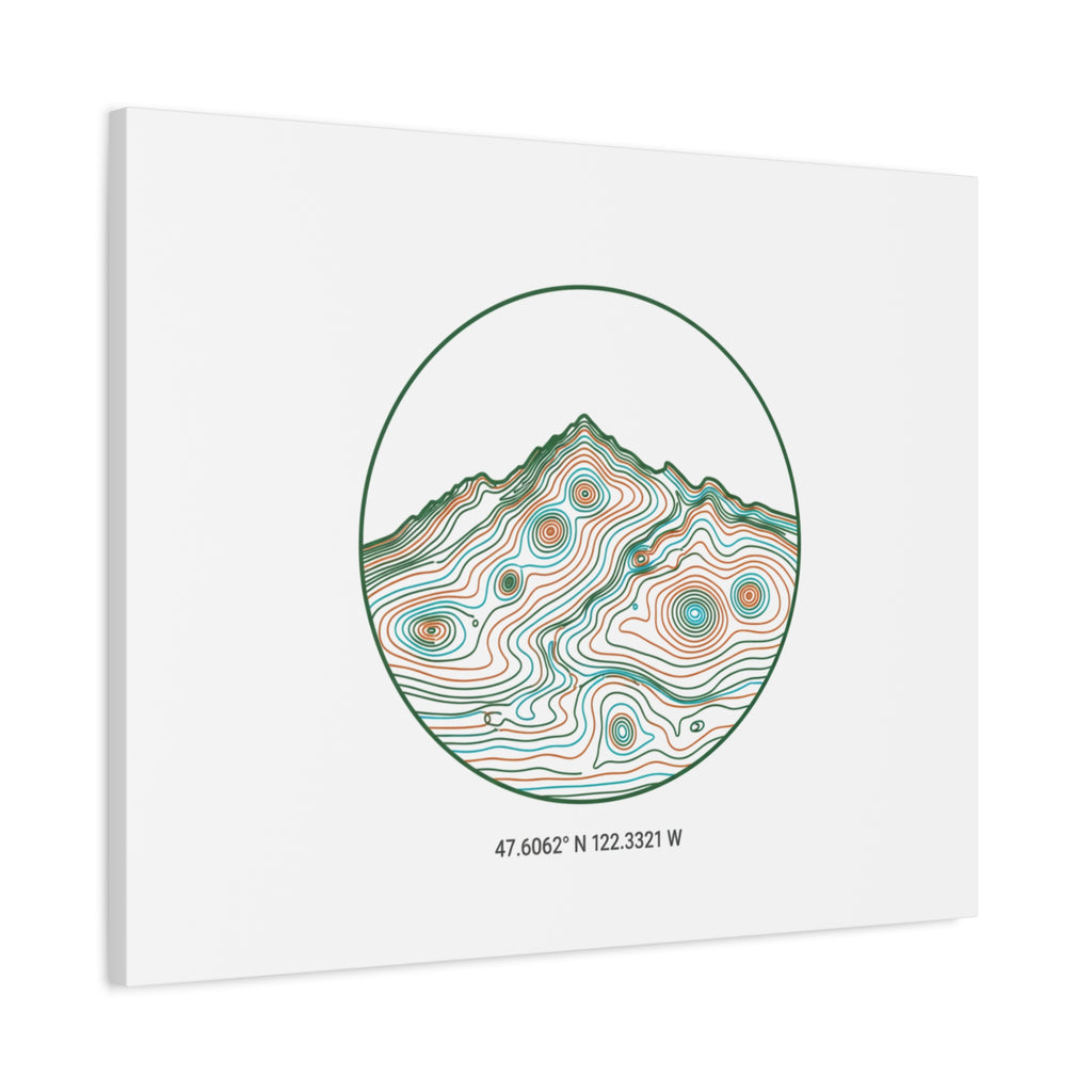 Topographic Contour Line Mountain Canvas, topographic map print | terrain poster