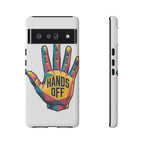Hands Off Phone Case — Bold Geometric Palm Graphic