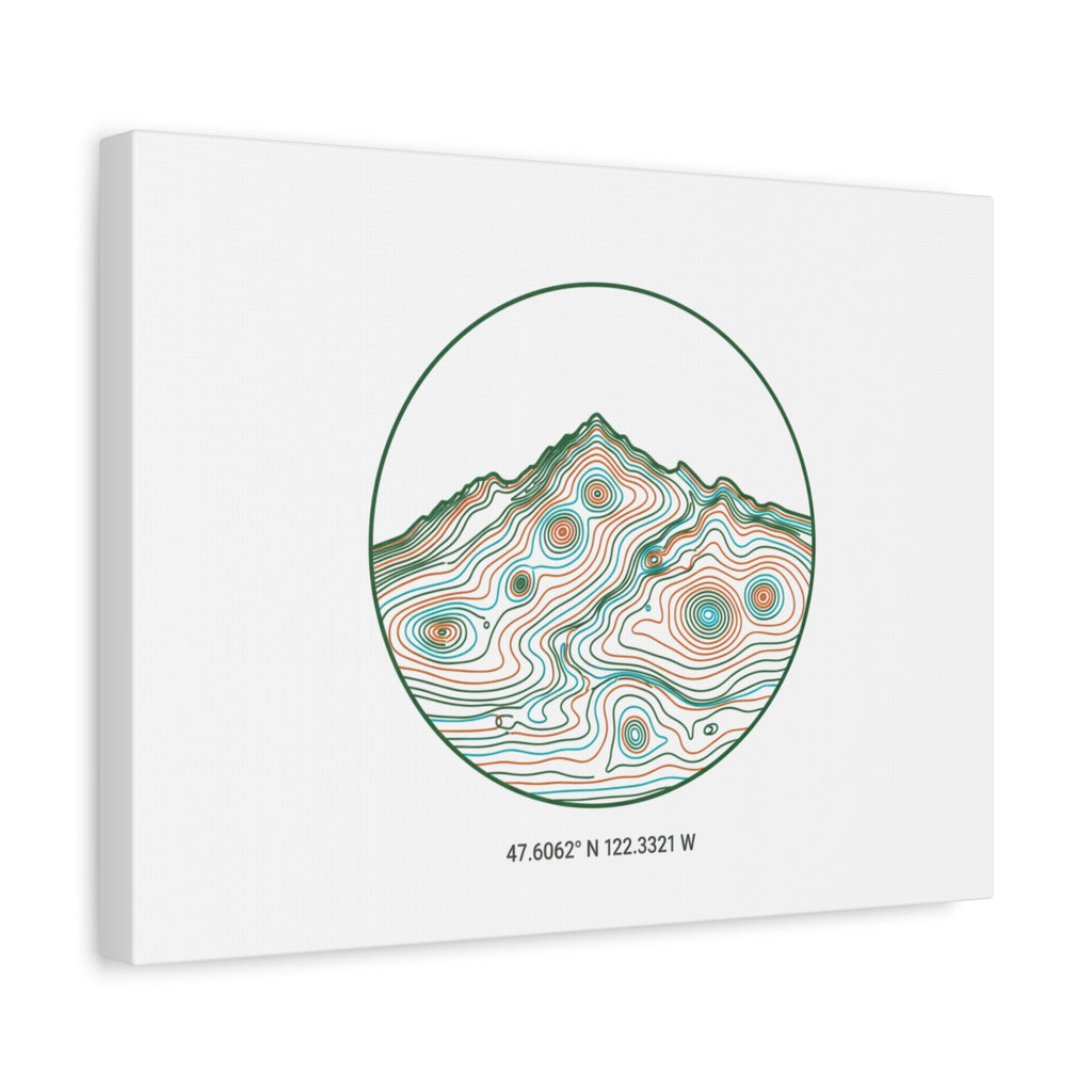 Topographic Contour Line Mountain Canvas, topographic map print | terrain poster