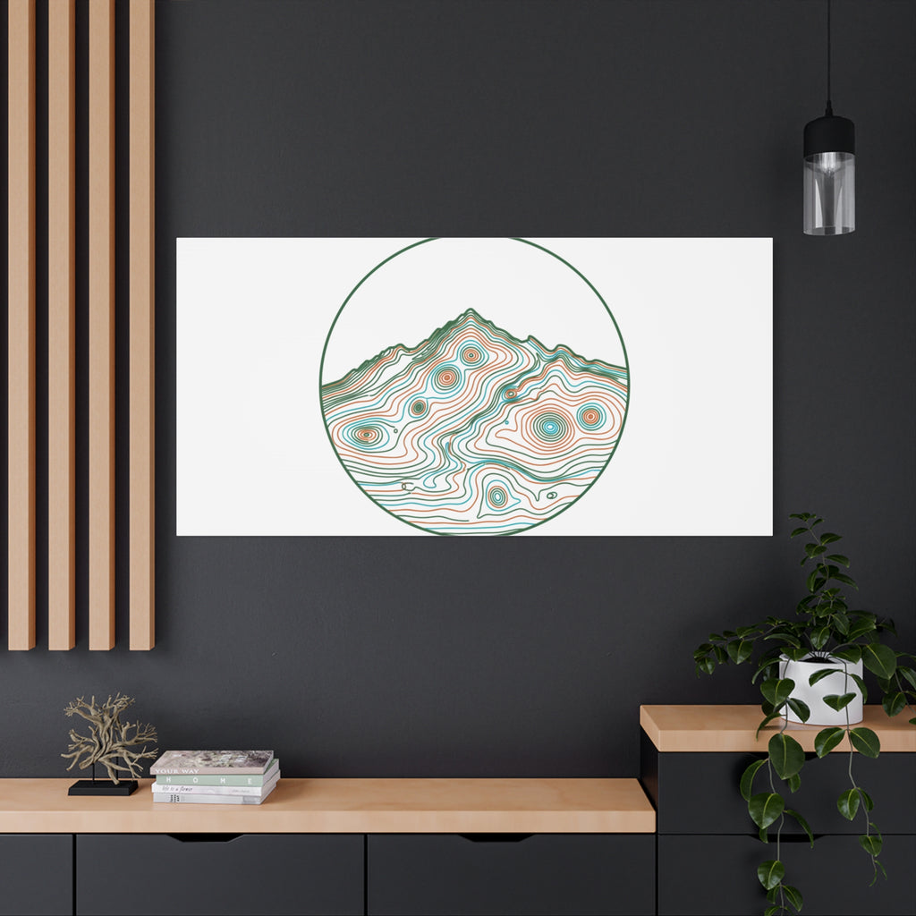 Topographic Contour Line Mountain Canvas, topographic map print | terrain poster