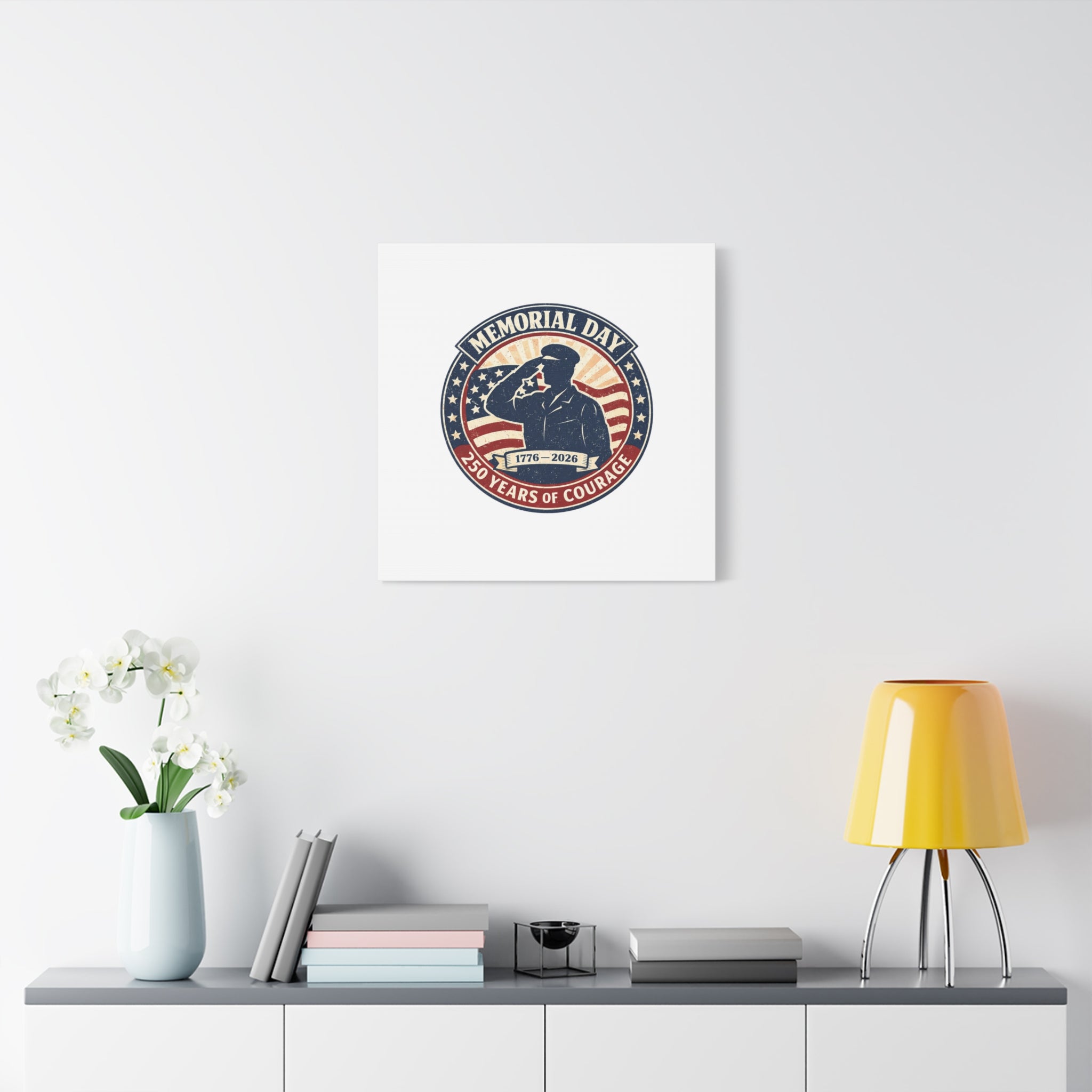 Memorial Day USA 250 Canvas, 1776–2026 Vintage Distressed Patriotic Print