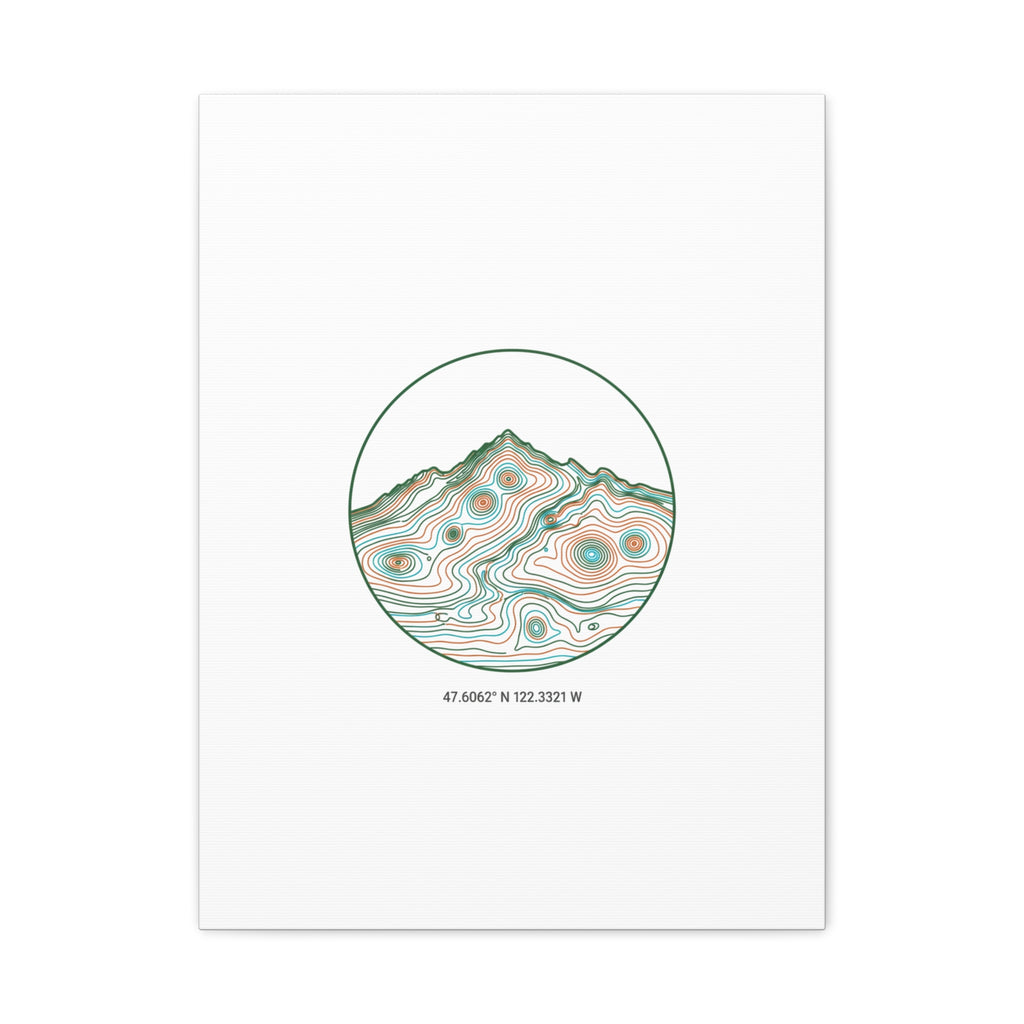 Topographic Contour Line Mountain Canvas, topographic map print | terrain poster