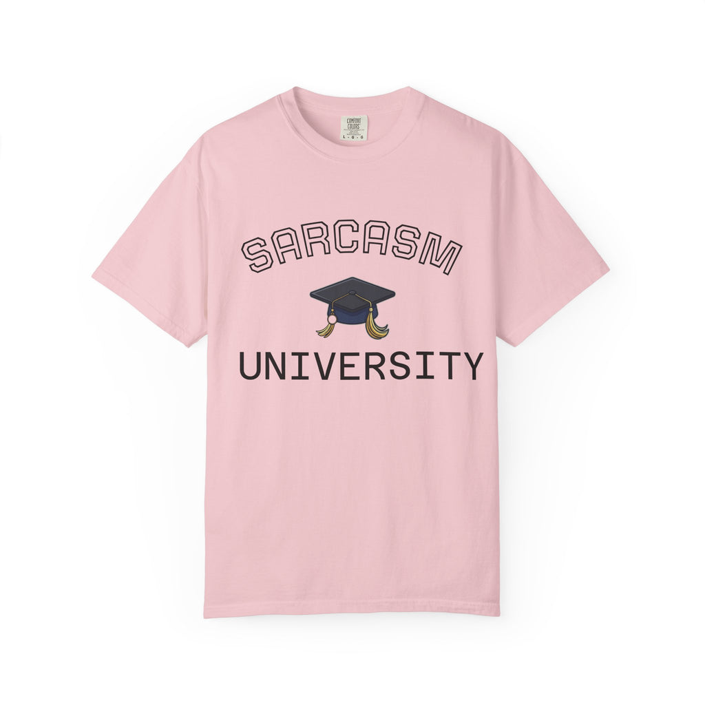 Sarcasm University T-Shirt — Funny Graduation Cap Tee for Grads & Students