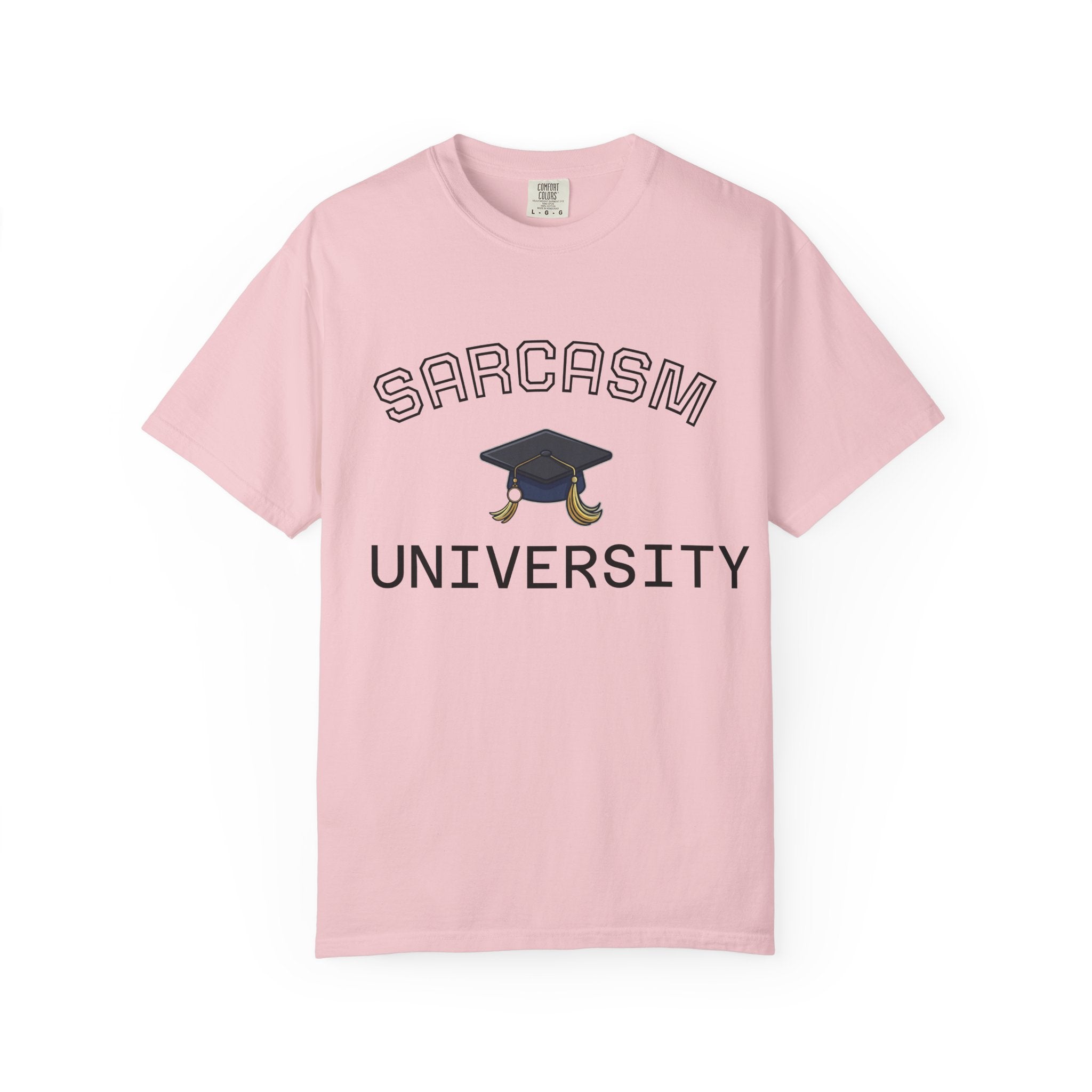 Sarcasm University T-Shirt — Funny Graduation Cap Tee for Grads & Students