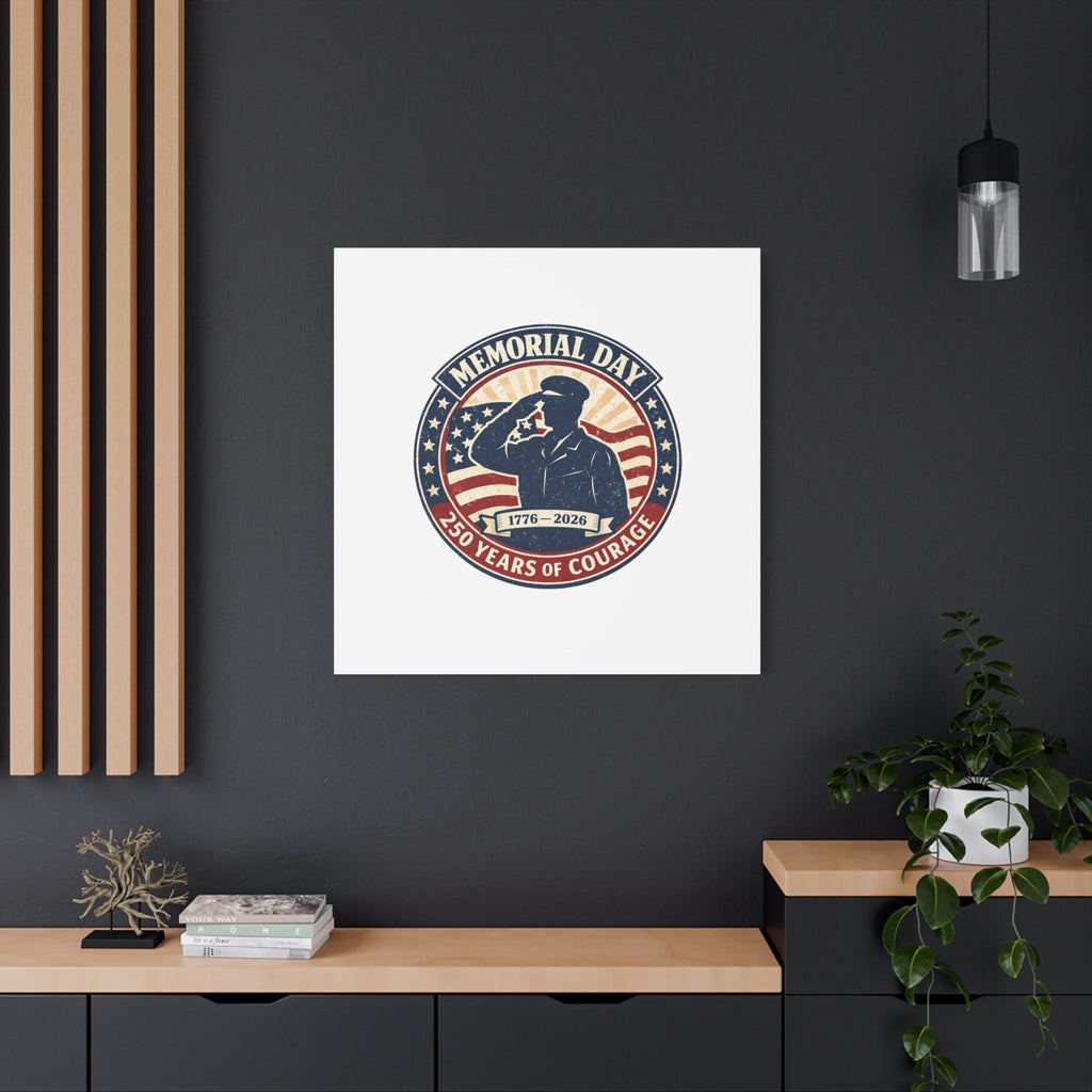 Memorial Day USA 250 Canvas, 1776–2026 Vintage Distressed Patriotic Print